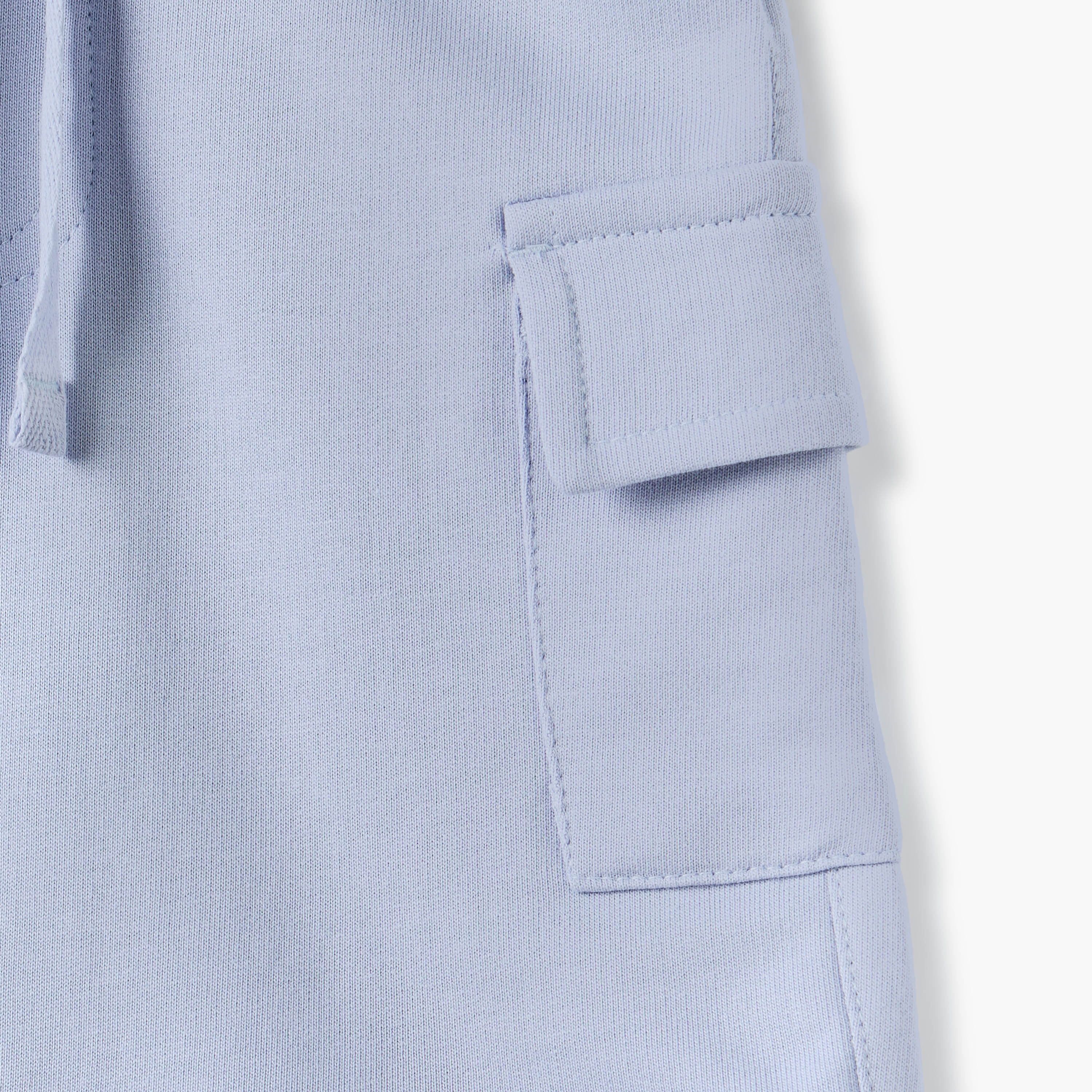 Juniors Solid Shorts with Pockets and Drawstring Closure-baby-boys-clothing-bottoms-shorts-image-4