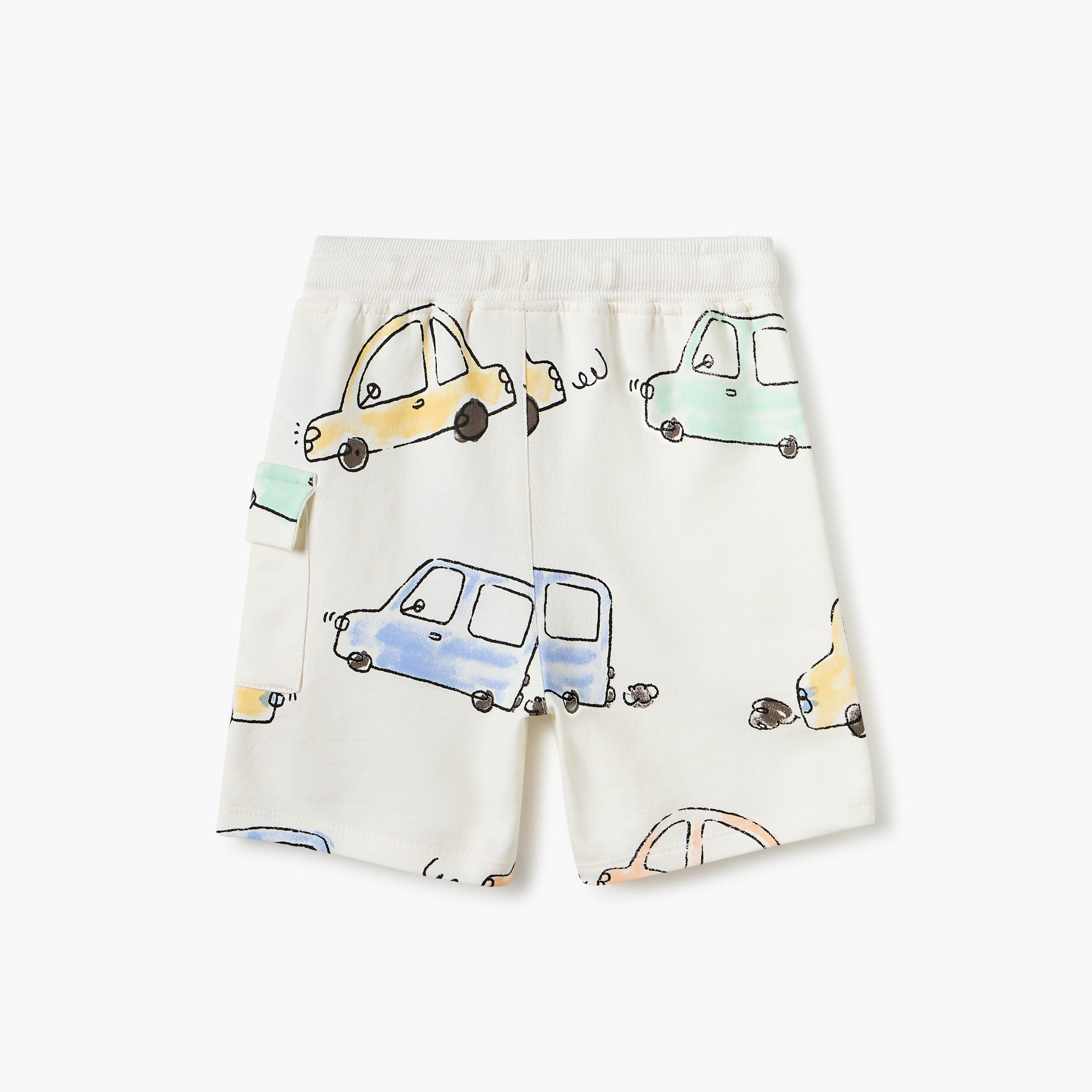 Juniors All-Over Car Print Shorts with Drawstring Closure and Pockets-baby-boys-clothing-bottoms-shorts-image-2