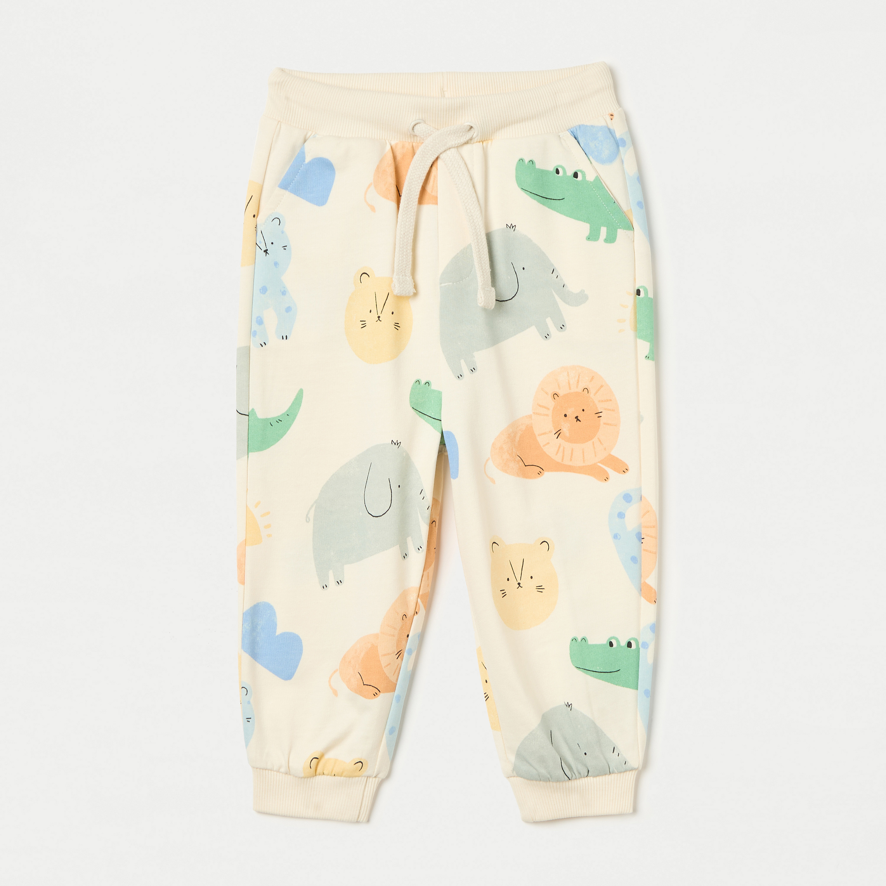 بنطلون رياضي بطبعات ورباط إغلاق من جونيورز-baby-boys-clothing-bottoms-joggersandtrackpants-image-1