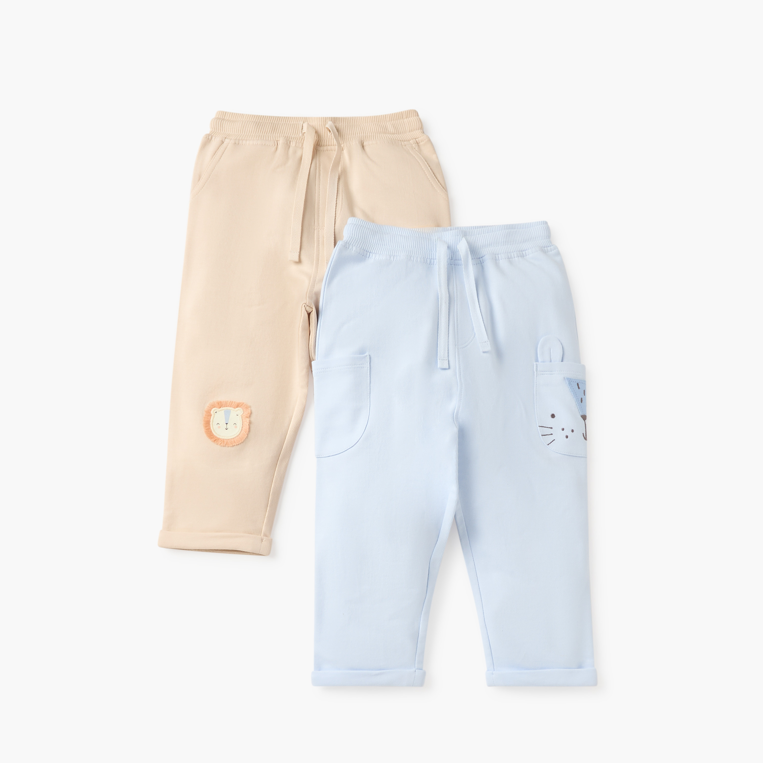 Juniors Animal Face Applique Pants with Drawstring Closure-baby-boys-clothing-bottoms-joggersandtrackpants-image-1