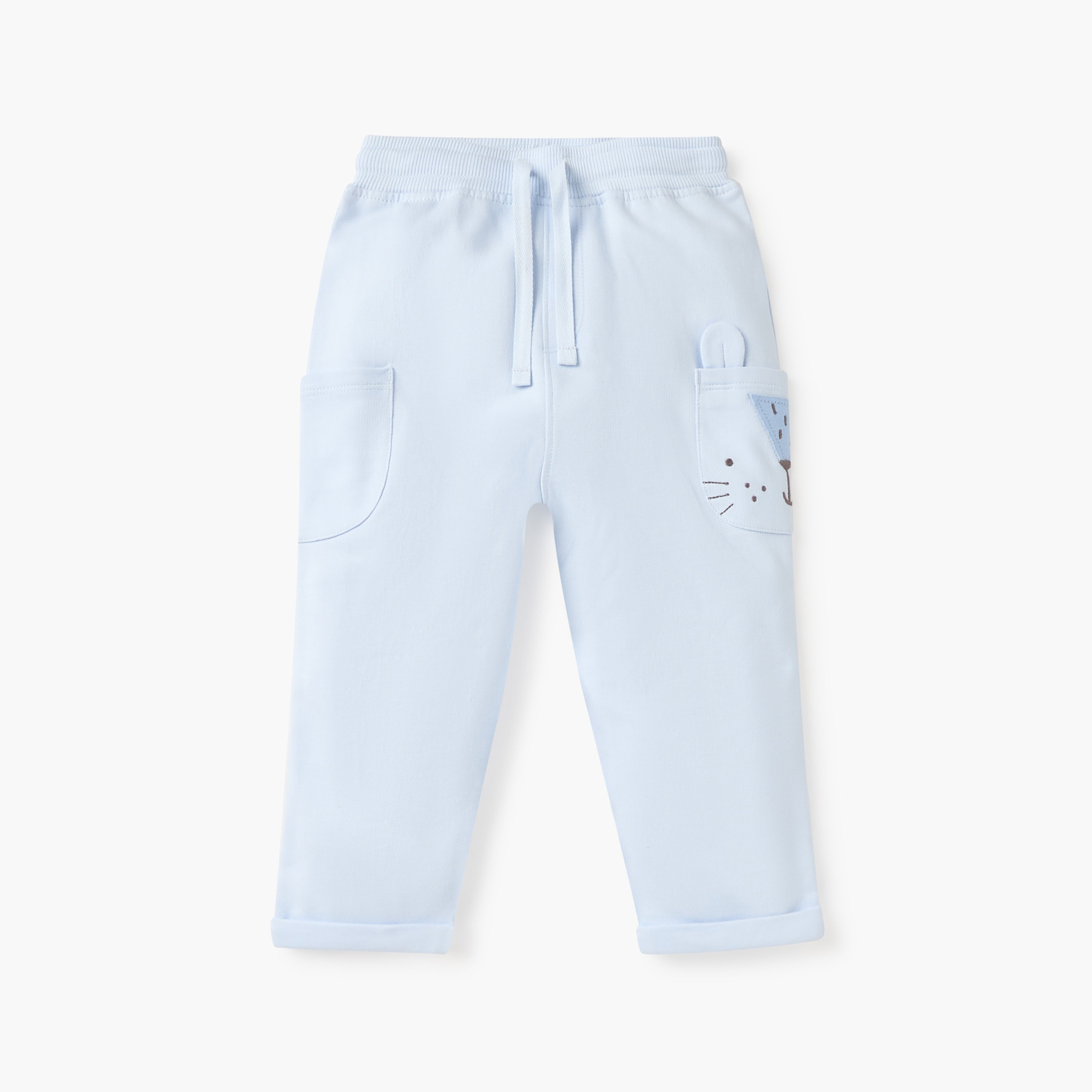 Juniors Animal Face Applique Pants with Drawstring Closure-baby-boys-clothing-bottoms-joggersandtrackpants-image-2