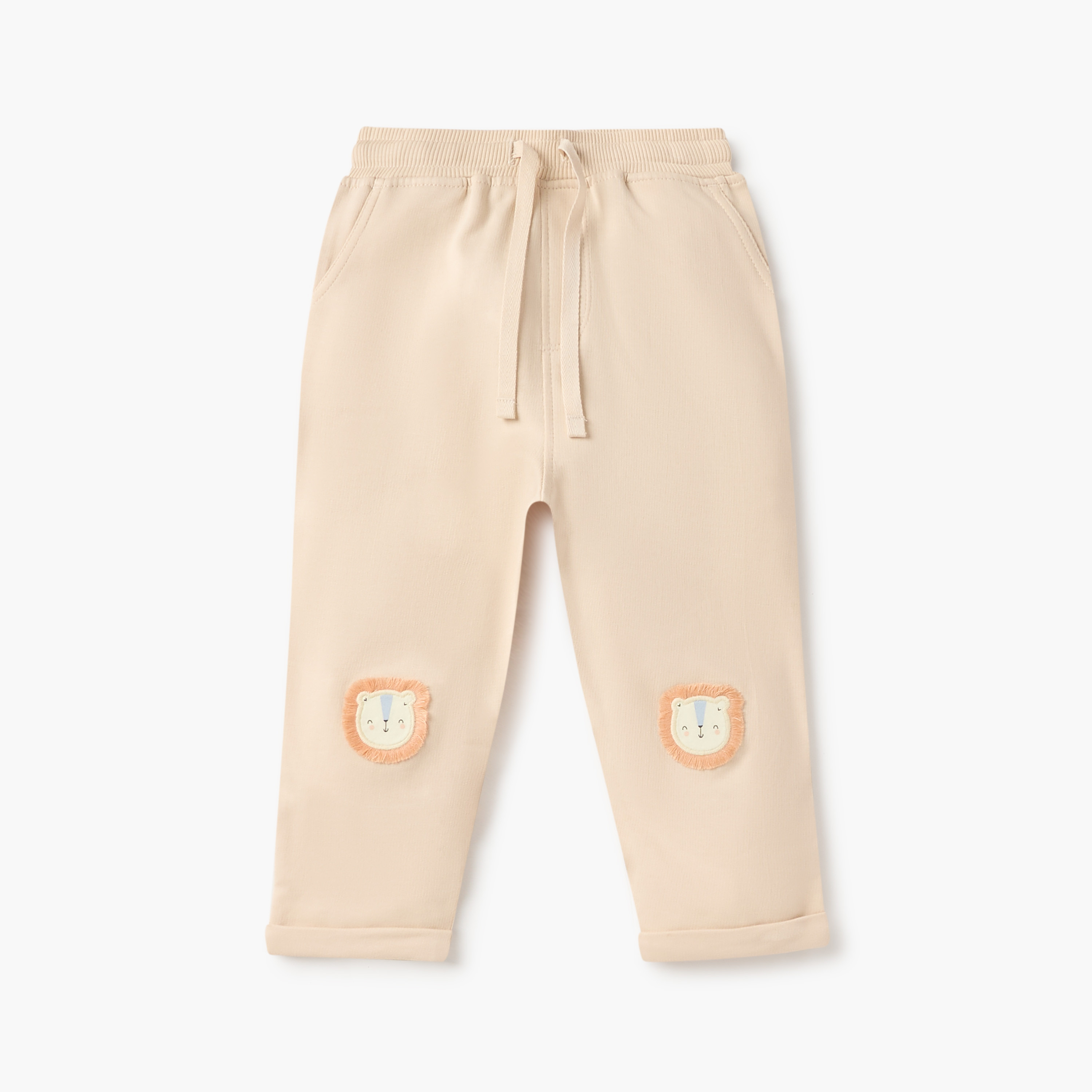 Juniors Animal Face Applique Pants with Drawstring Closure-baby-boys-clothing-bottoms-joggersandtrackpants-image-3
