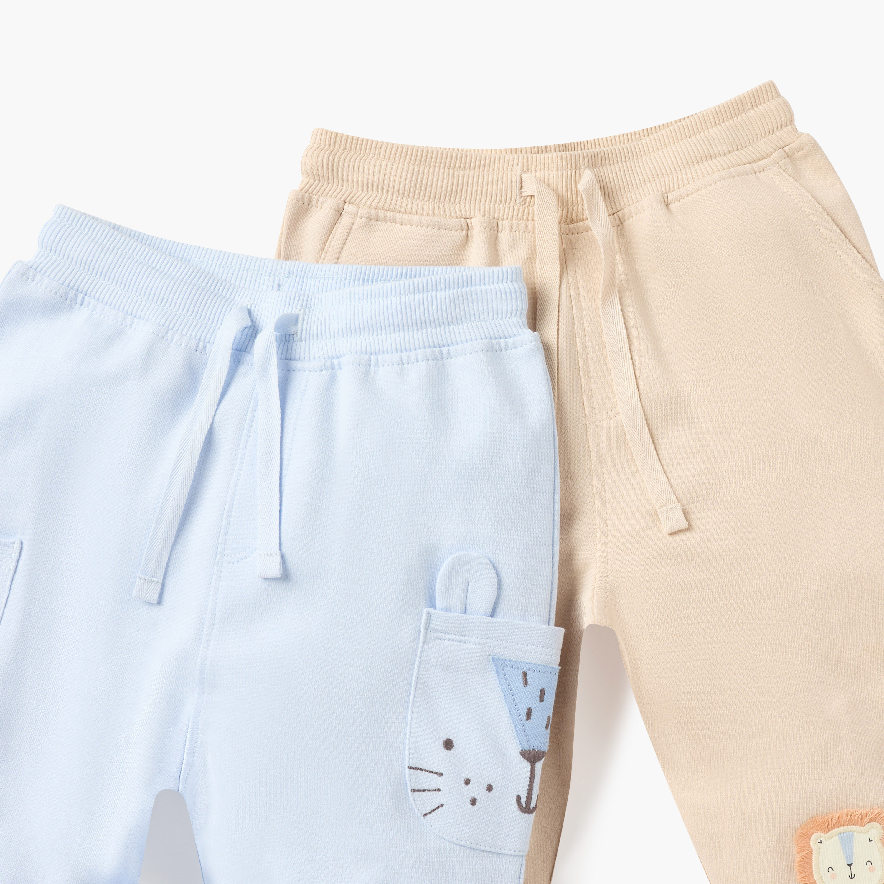 Juniors Animal Face Applique Pants with Drawstring Closure-baby-boys-clothing-bottoms-joggersandtrackpants-image-4