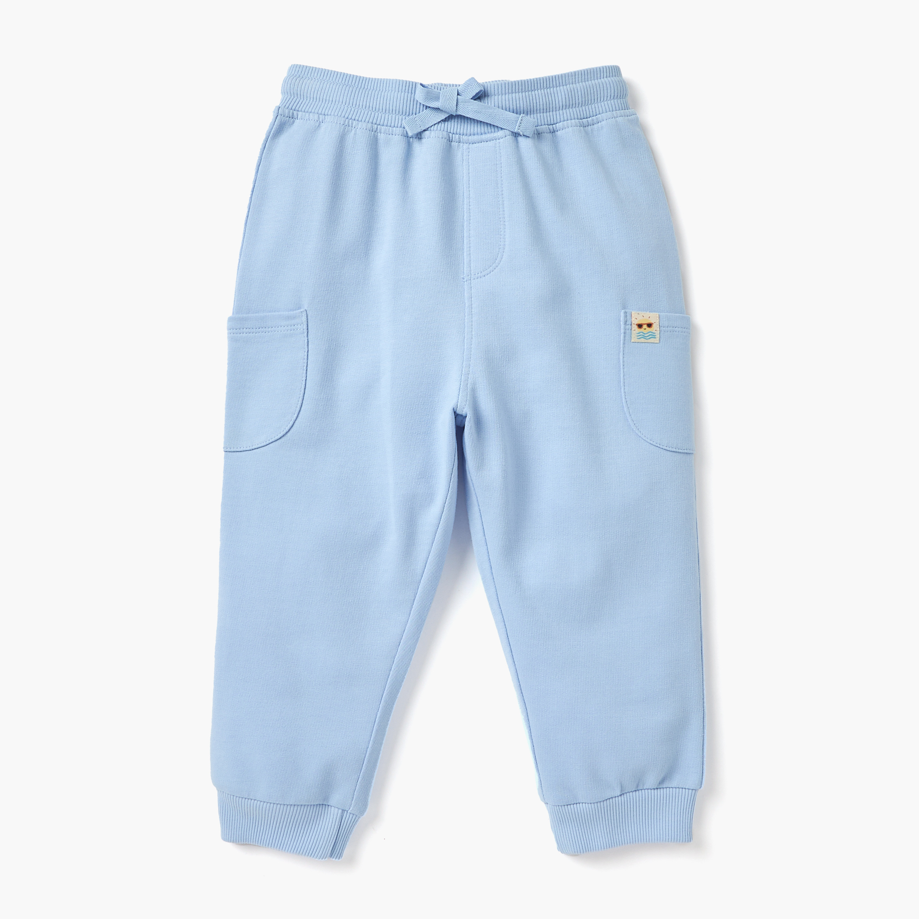 Juniors Solid Cargo Joggers with Drawstring Closure - Set of 2-baby-boys-clothing-bottoms-joggersandtrackpants-image-2