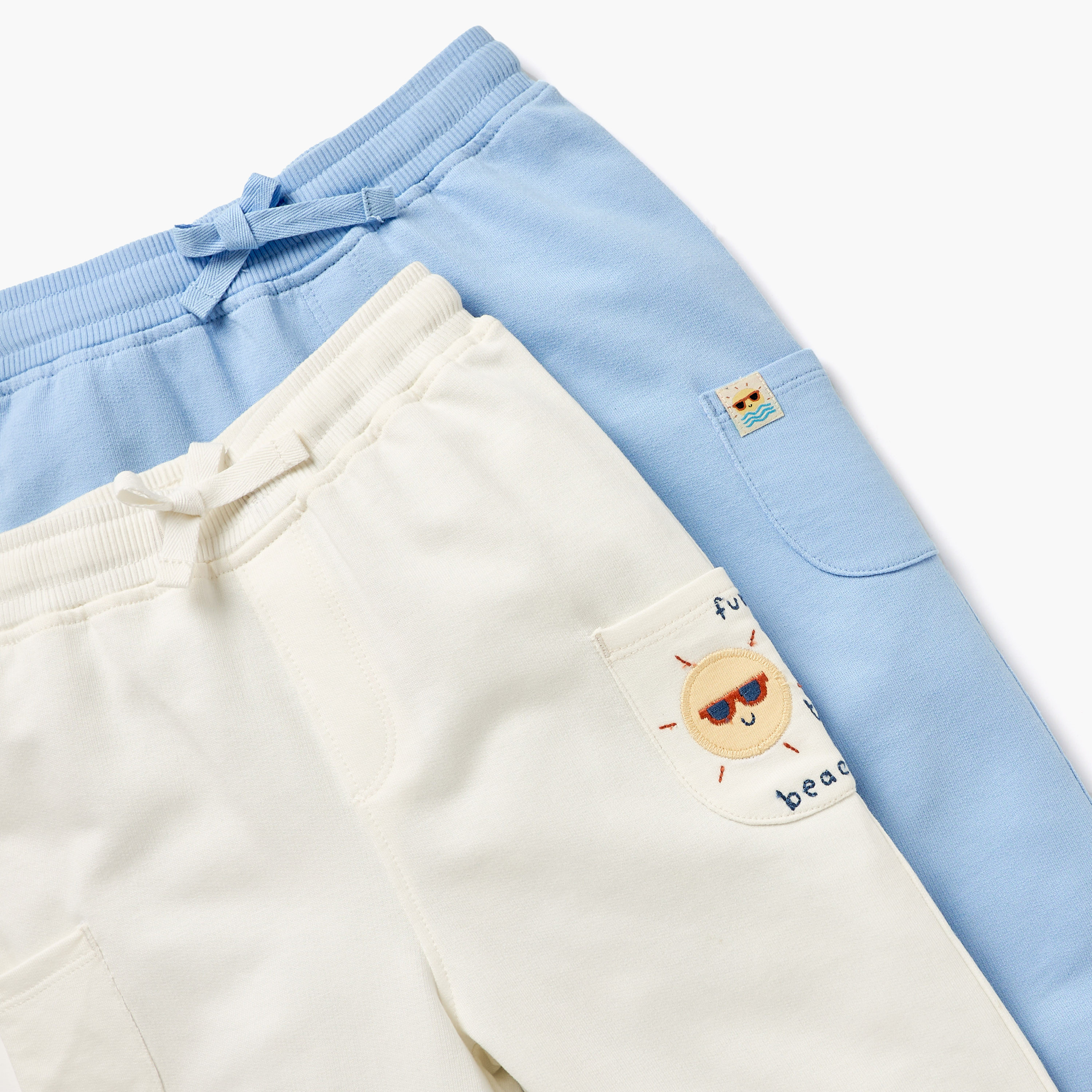 Juniors Solid Cargo Joggers with Drawstring Closure - Set of 2-baby-boys-clothing-bottoms-joggersandtrackpants-image-3