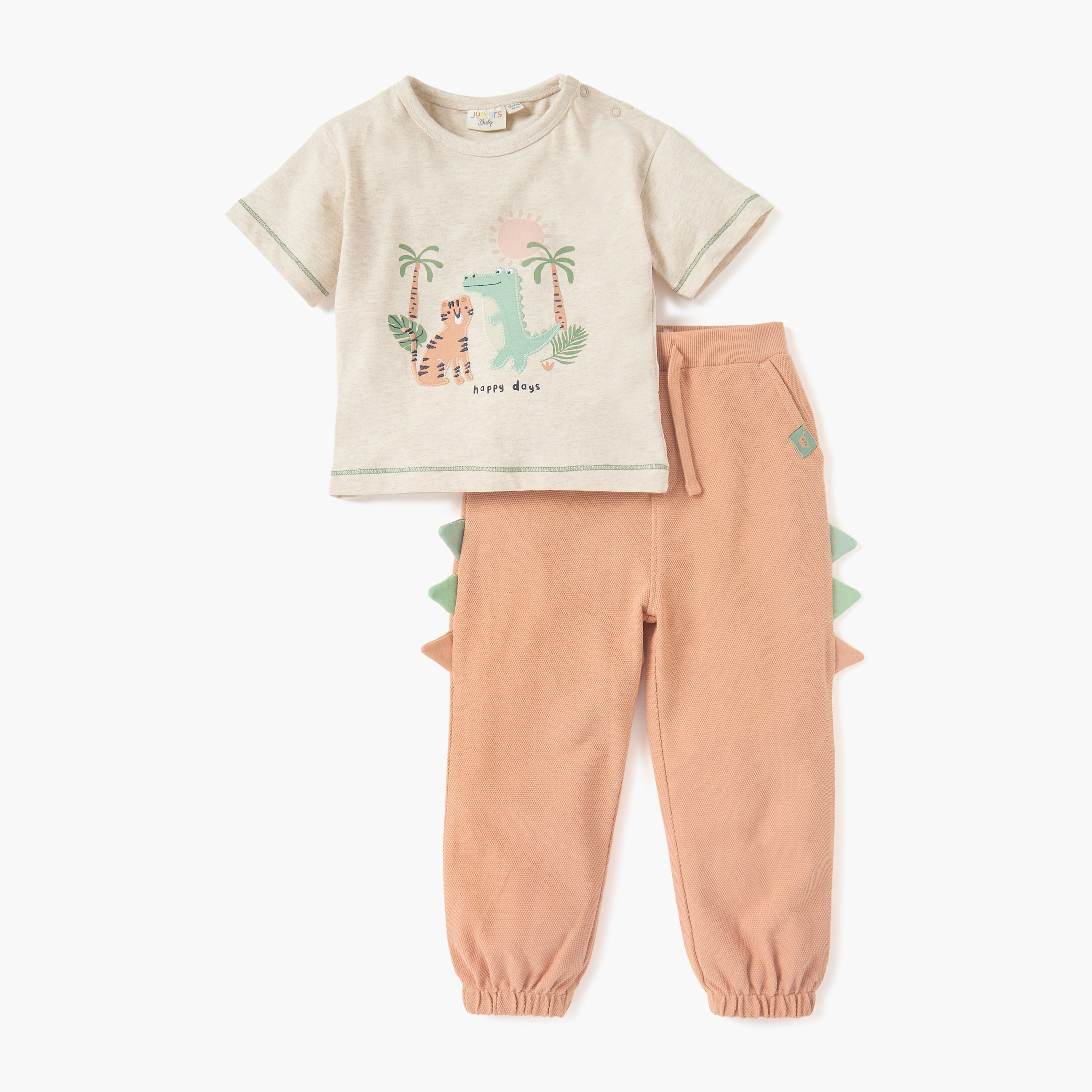 Juniors Animal Print T-shirt and Joggers Set-baby-boys-clothing-setsandcoords-image-1