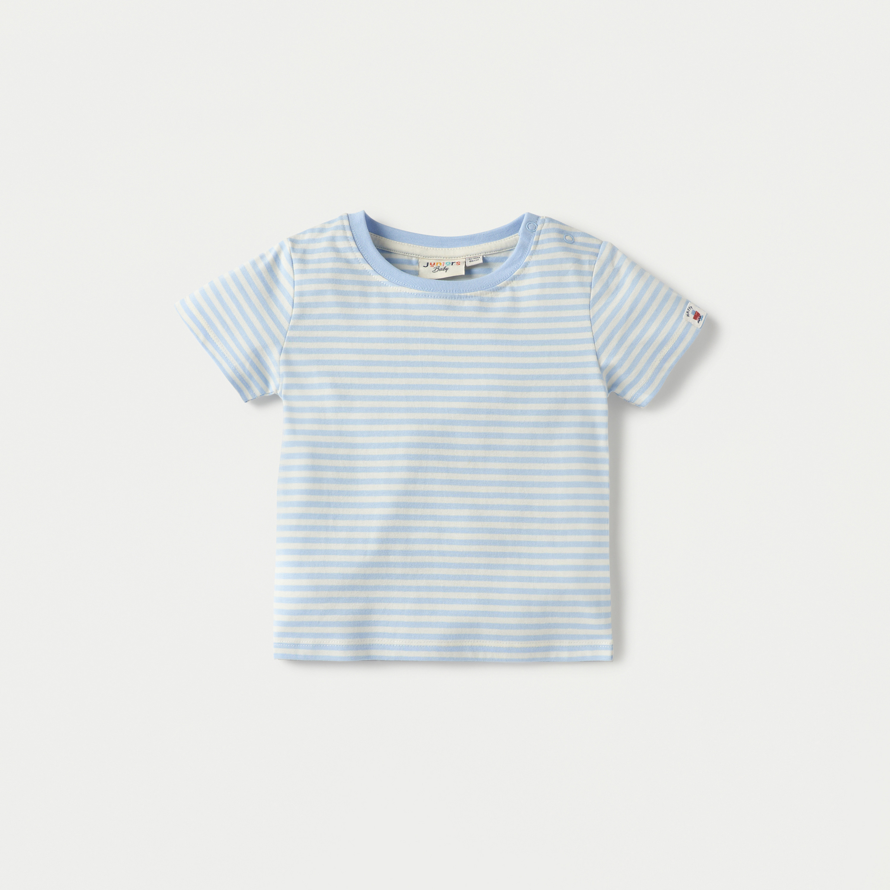 Juniors Striped T-shirt and Starfish Applique Dungaree Set-baby-boys-clothing-setsandcoords-image-2