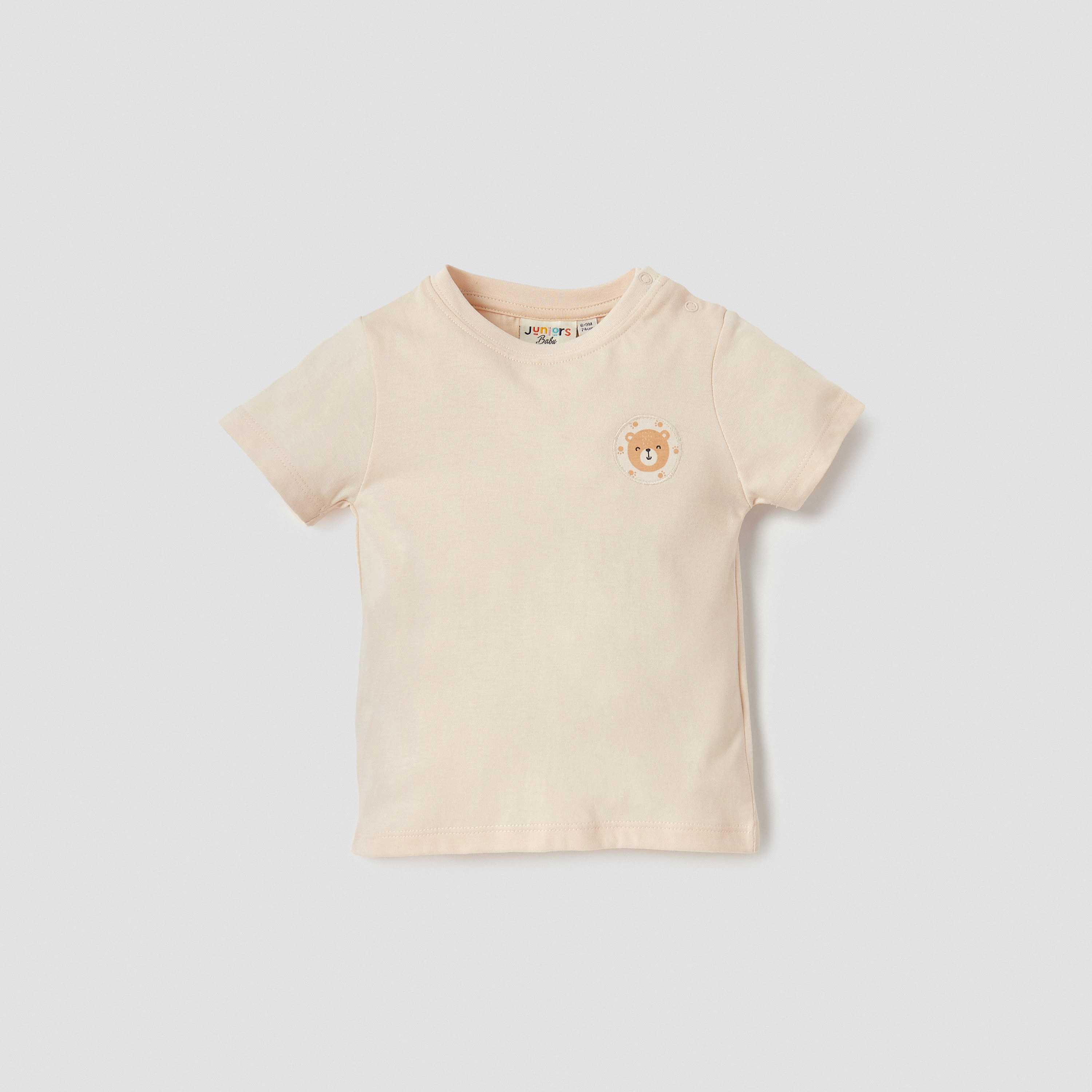 Juniors Boys Dungaree and T-shirt Set with Bear Print - Cotton - Short Sleeves - Crew Neck-baby-boys-clothing-setsandcoords-image-2