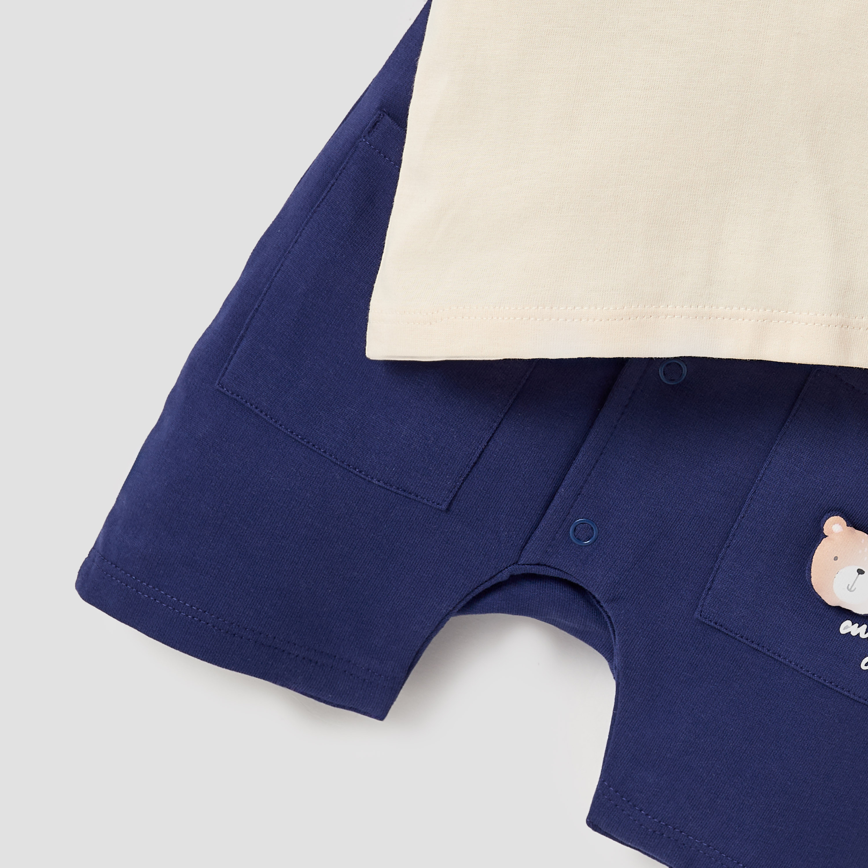 Juniors Boys Dungaree and T-shirt Set with Bear Print - Cotton - Short Sleeves - Crew Neck-baby-boys-clothing-setsandcoords-image-4
