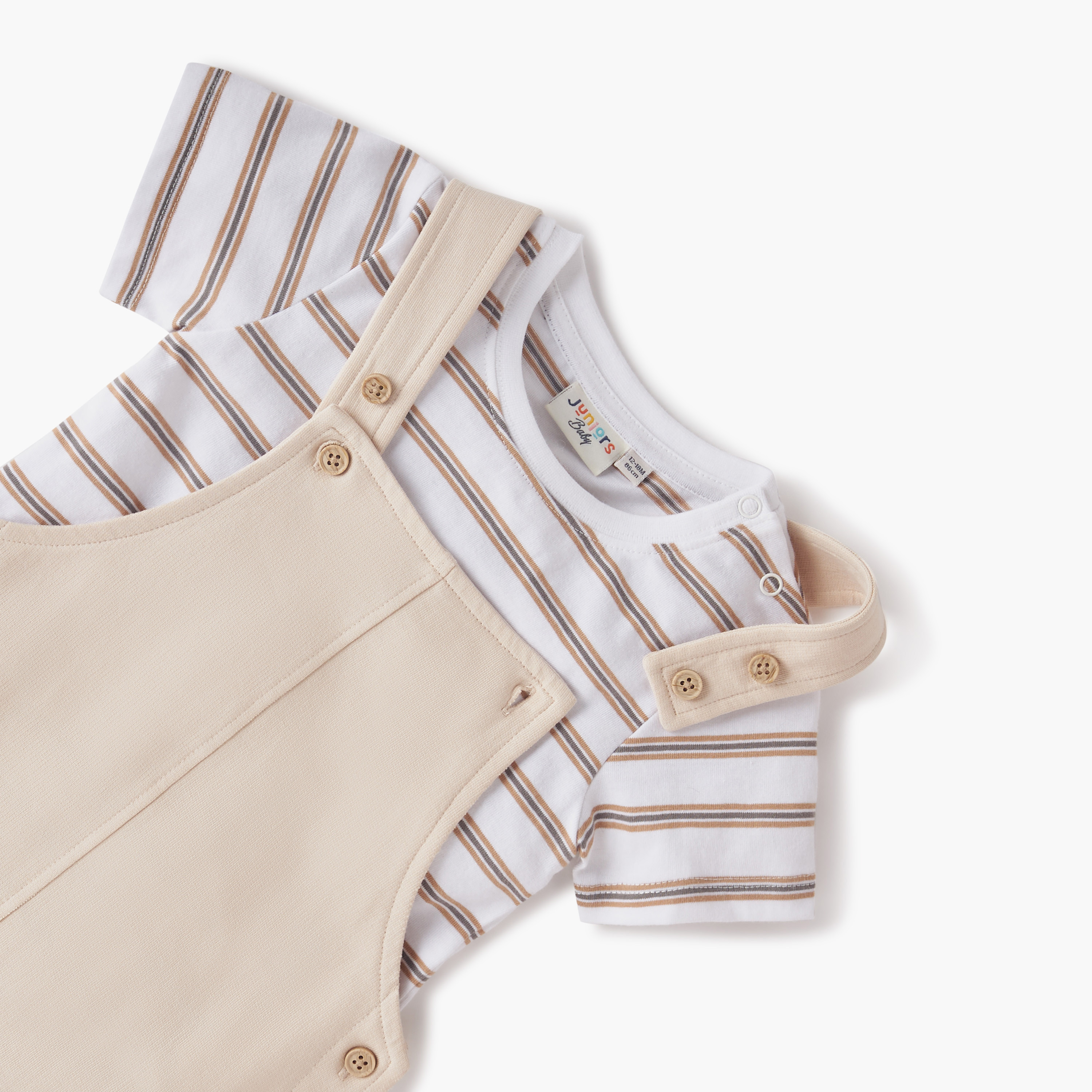 Juniors Striped T-shirt and Dungaree Set-baby-boys-clothing-setsandcoords-image-4
