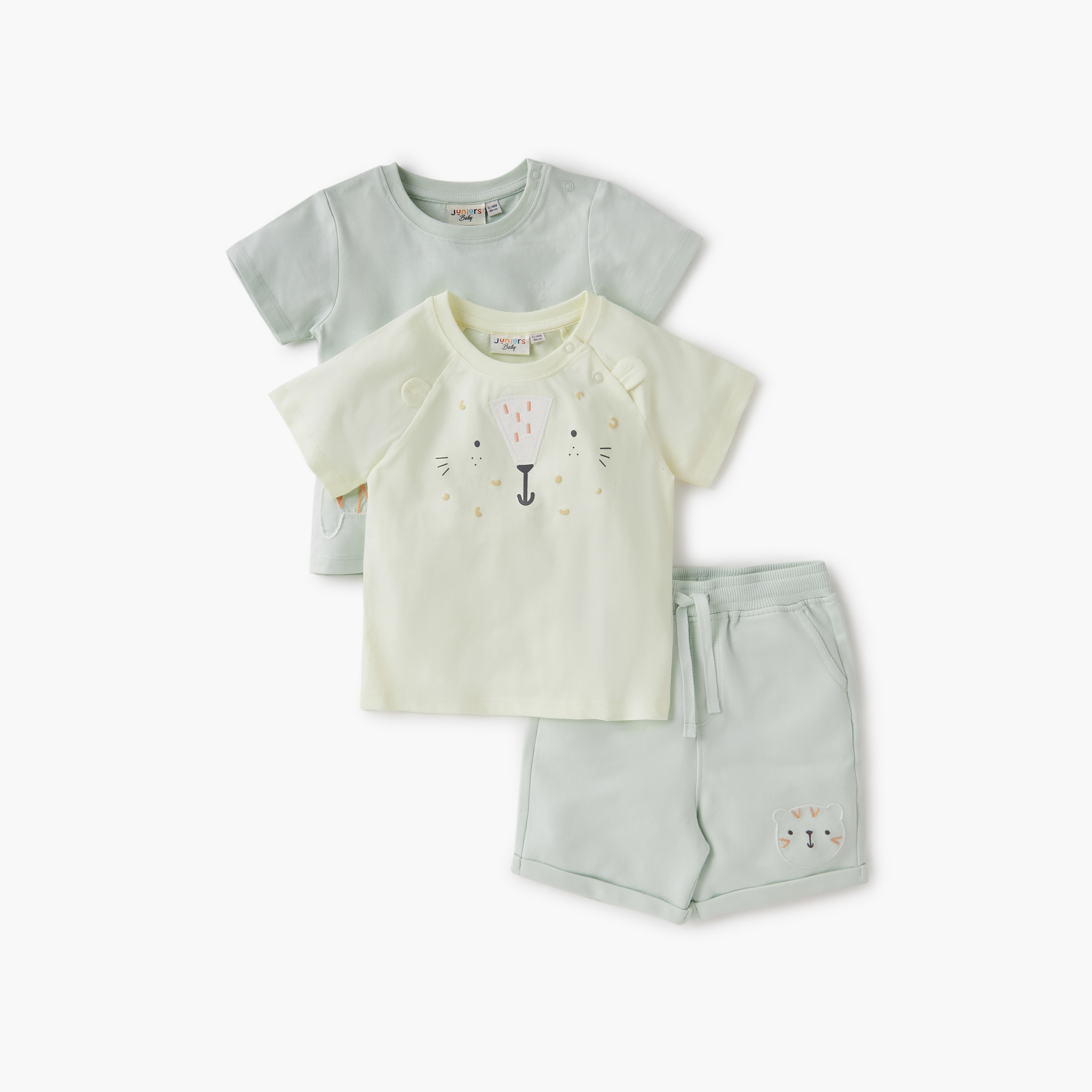 Juniors 3-Piece Printed T-shirt and Shorts Set-baby-boys-clothing-setsandcoords-image-1