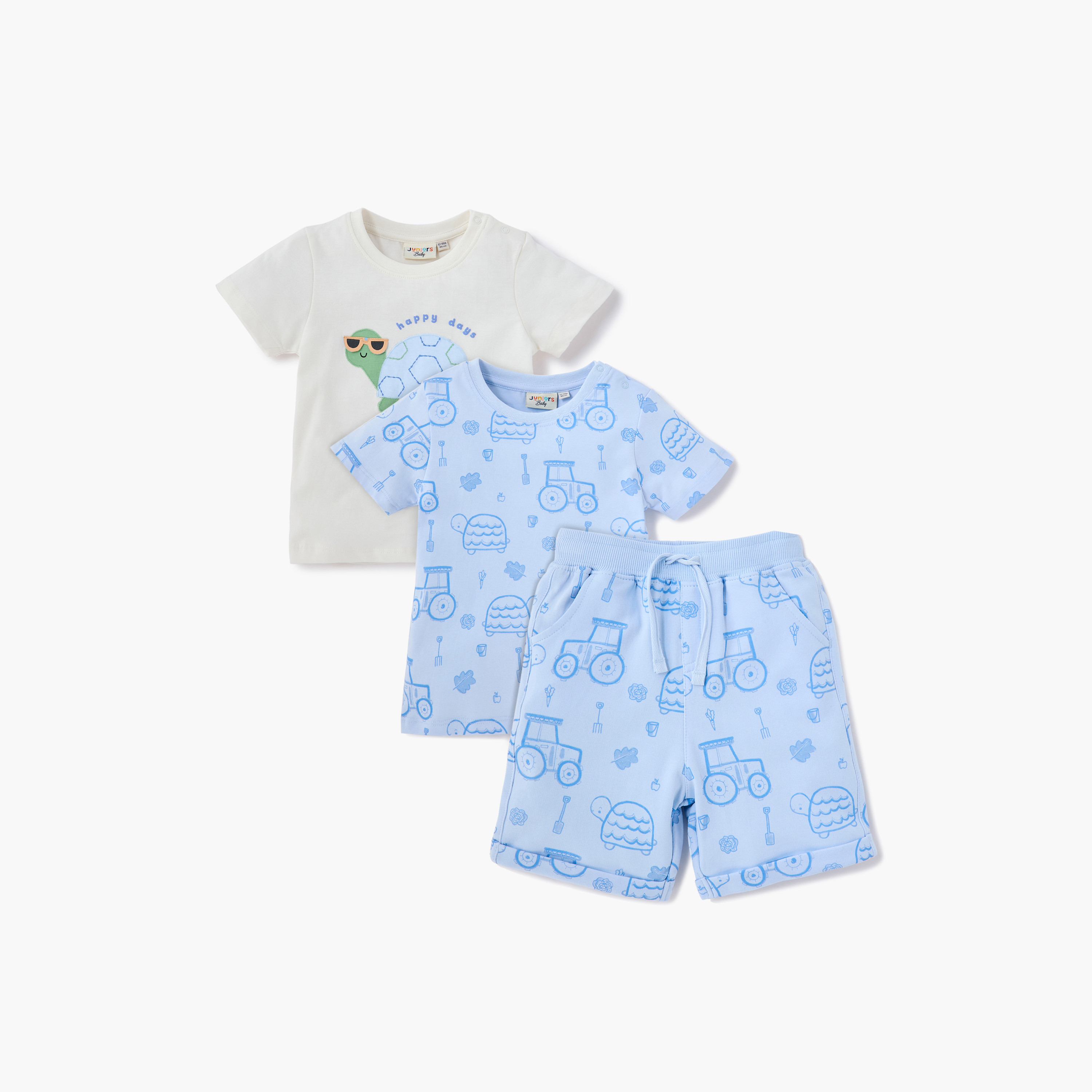 Juniors 3-Piece Printed T-shirt and Shorts Set-baby-boys-clothing-setsandcoords-image-1