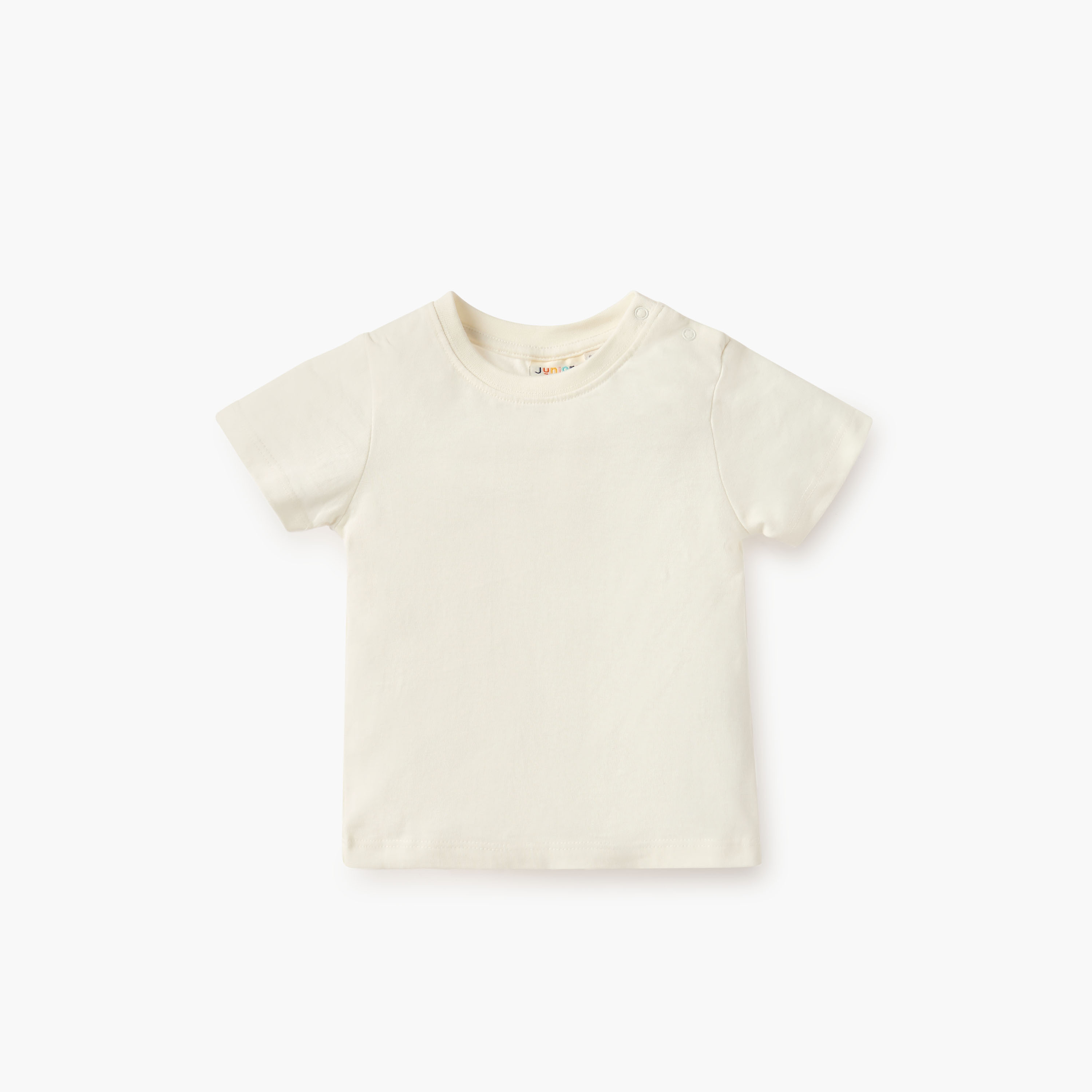 Juniors Solid T-shirt and Applique Detail Dungaree Set-baby-boys-clothing-setsandcoords-image-2