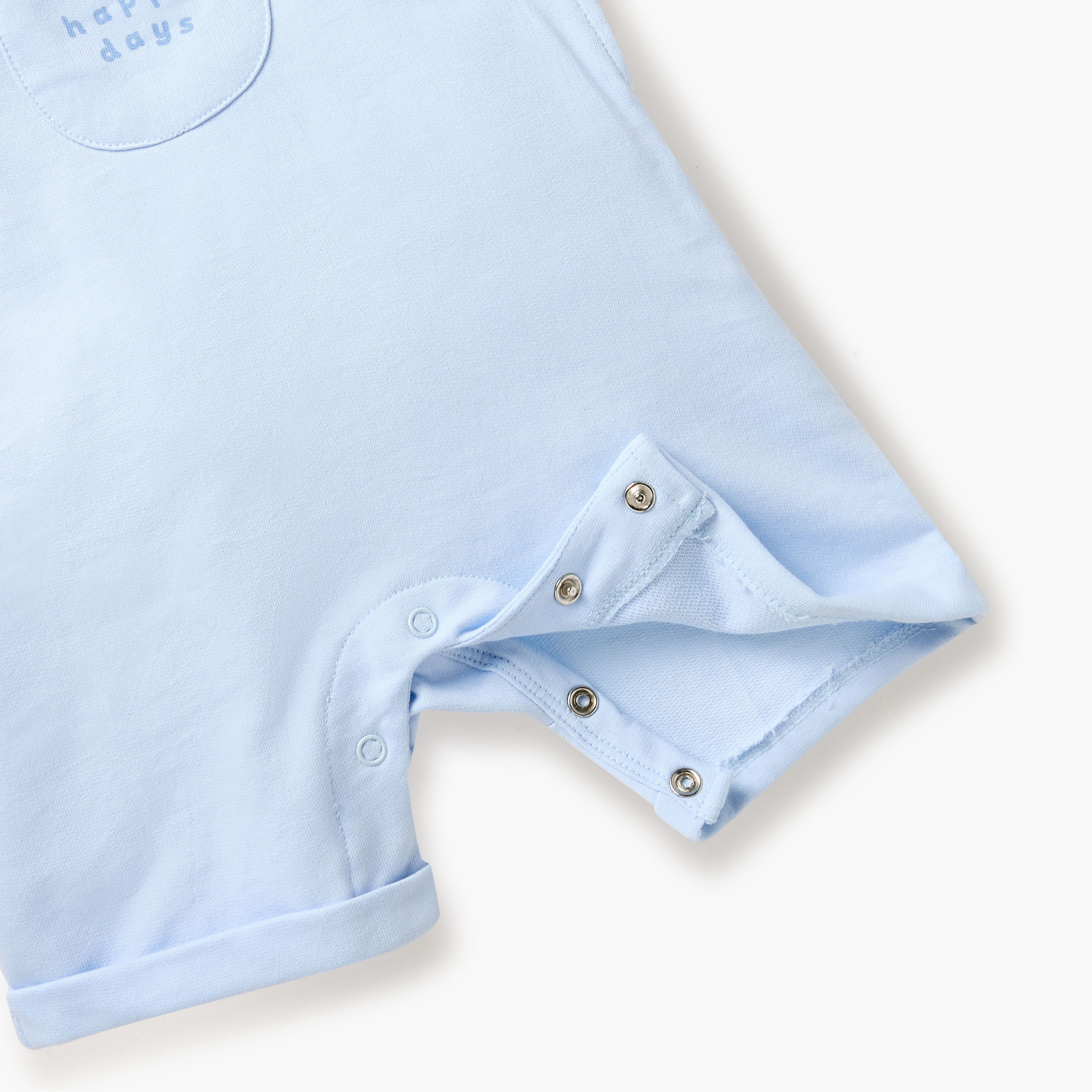 Juniors Solid T-shirt and Applique Detail Dungaree Set-baby-boys-clothing-setsandcoords-image-5