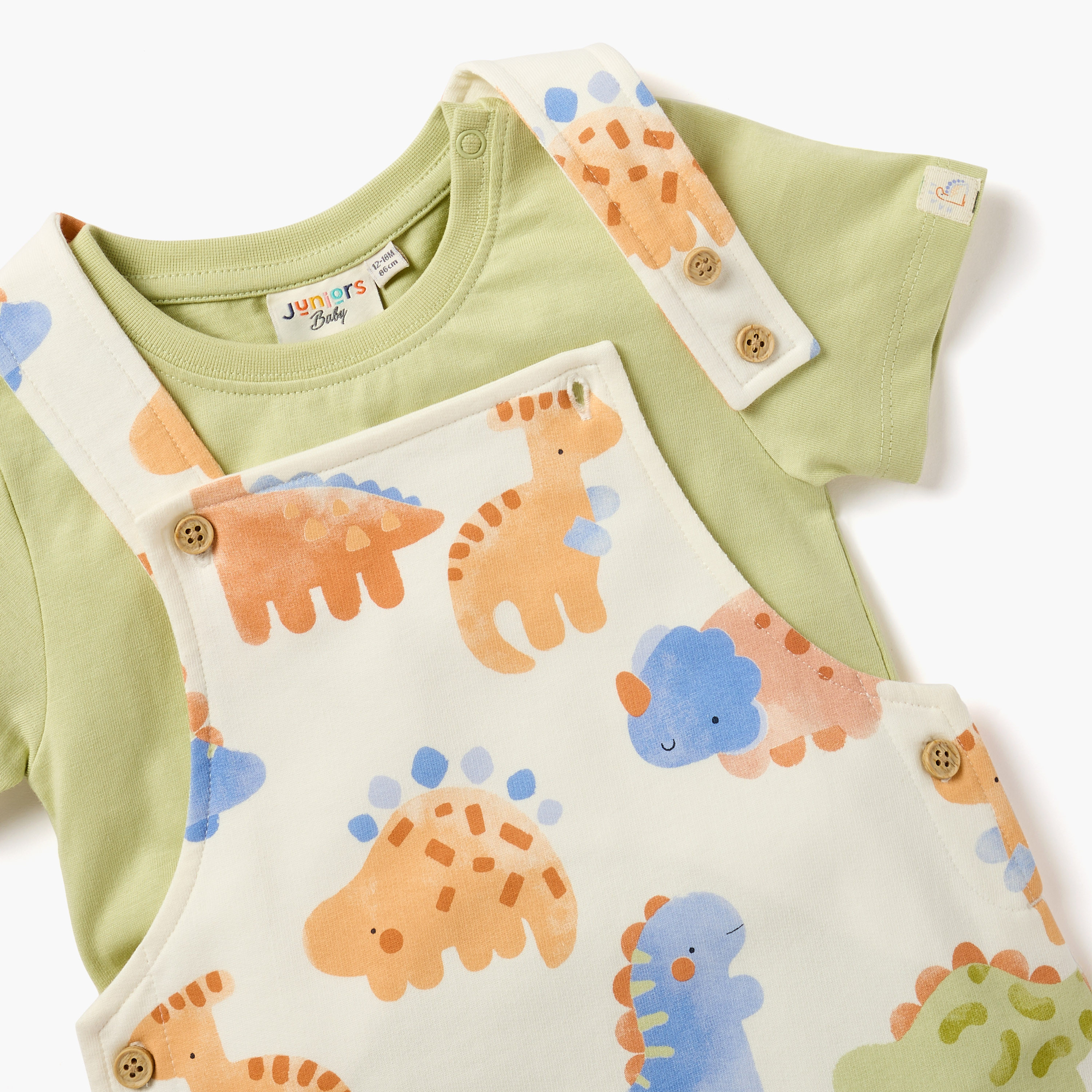 طقم دنغري بطبعات وتيشيرت سادة من جونيورز-baby-boys-clothing-setsandcoords-image-4