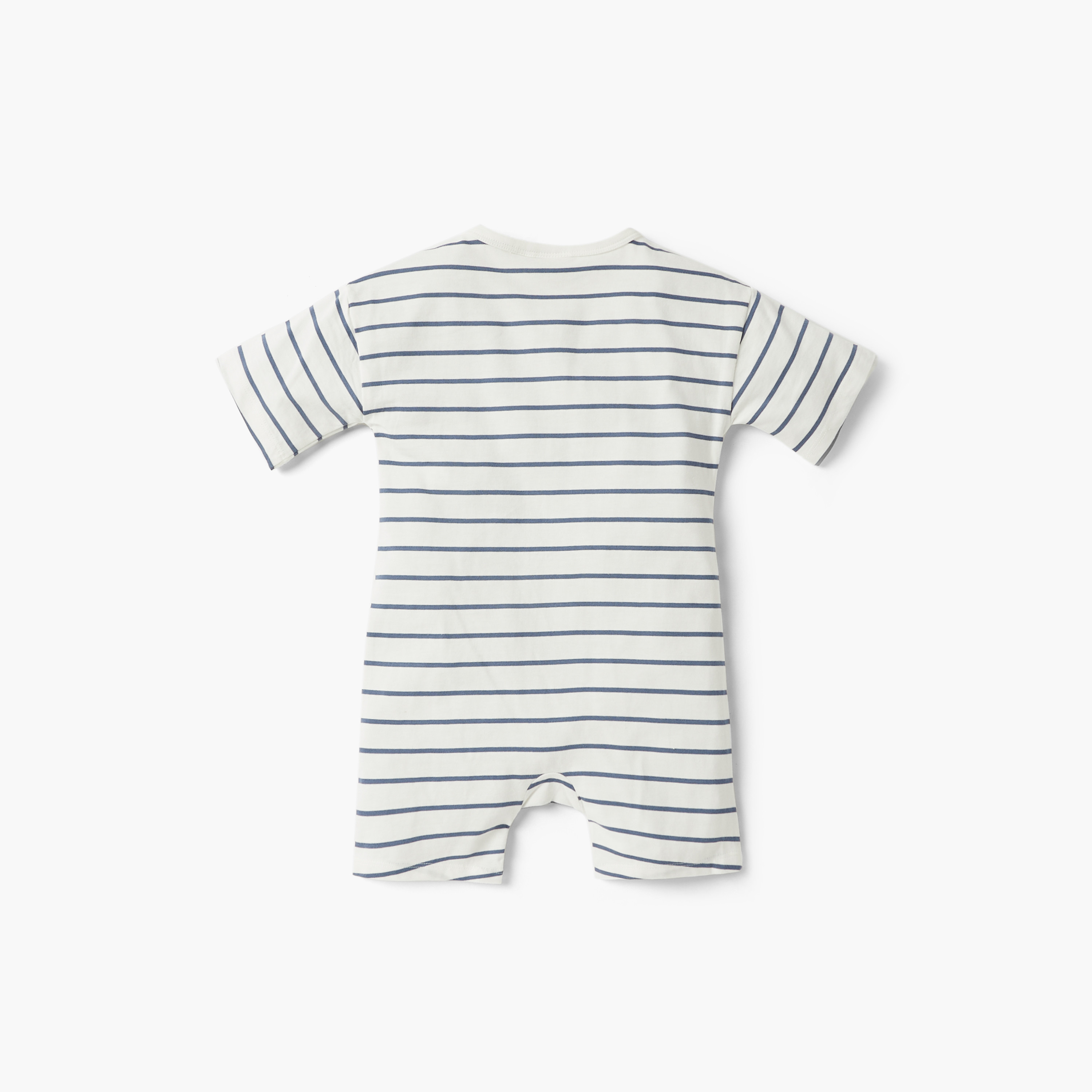 أفرول مخطط بأكمام قصيرة وزر إغلاق كبّاس من جونيورز-baby-boys-clothing-rompers-image-3