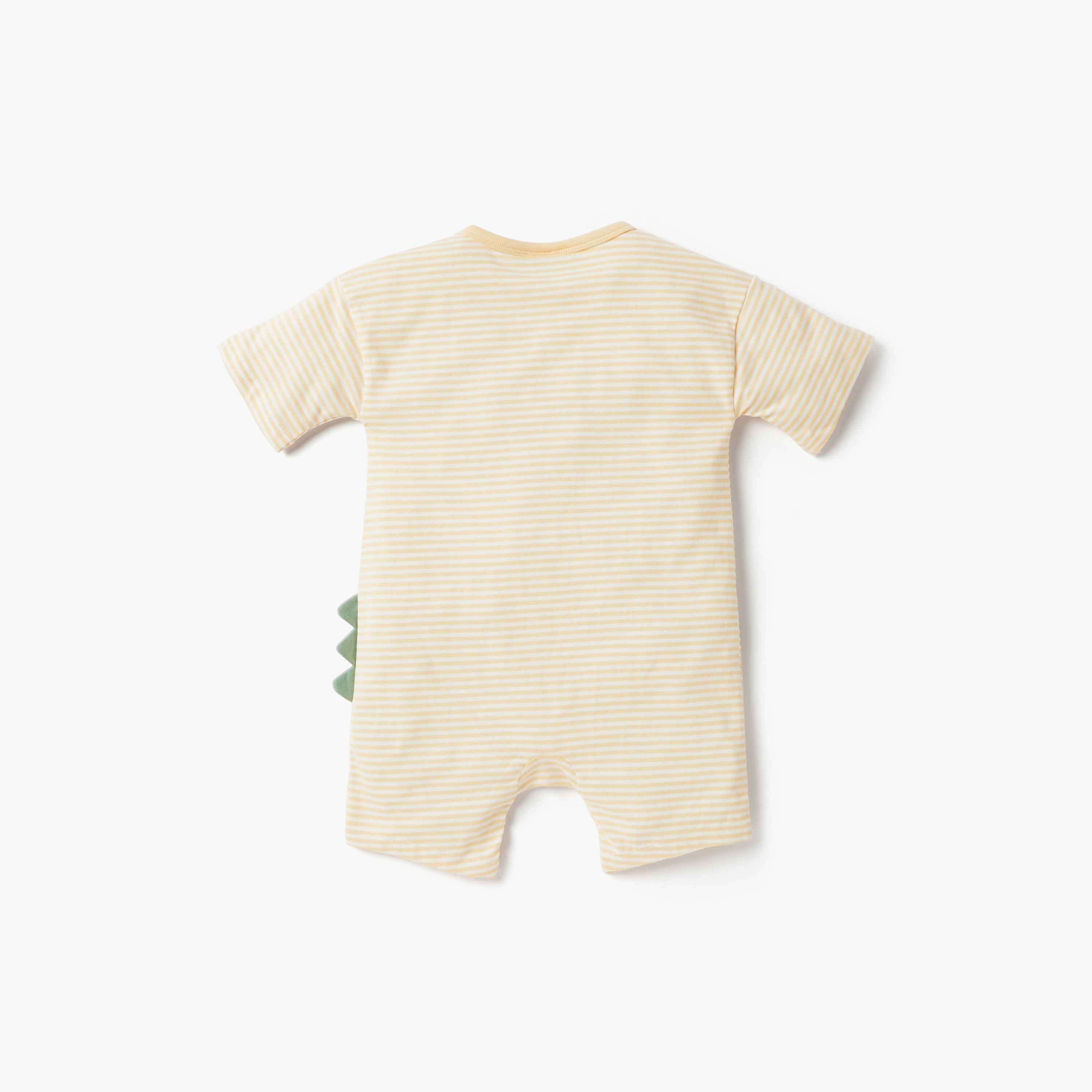 أفرول مخطط بأكمام قصيرة وزر إغلاق كبّاس من جونيورز-baby-boys-clothing-rompers-image-3