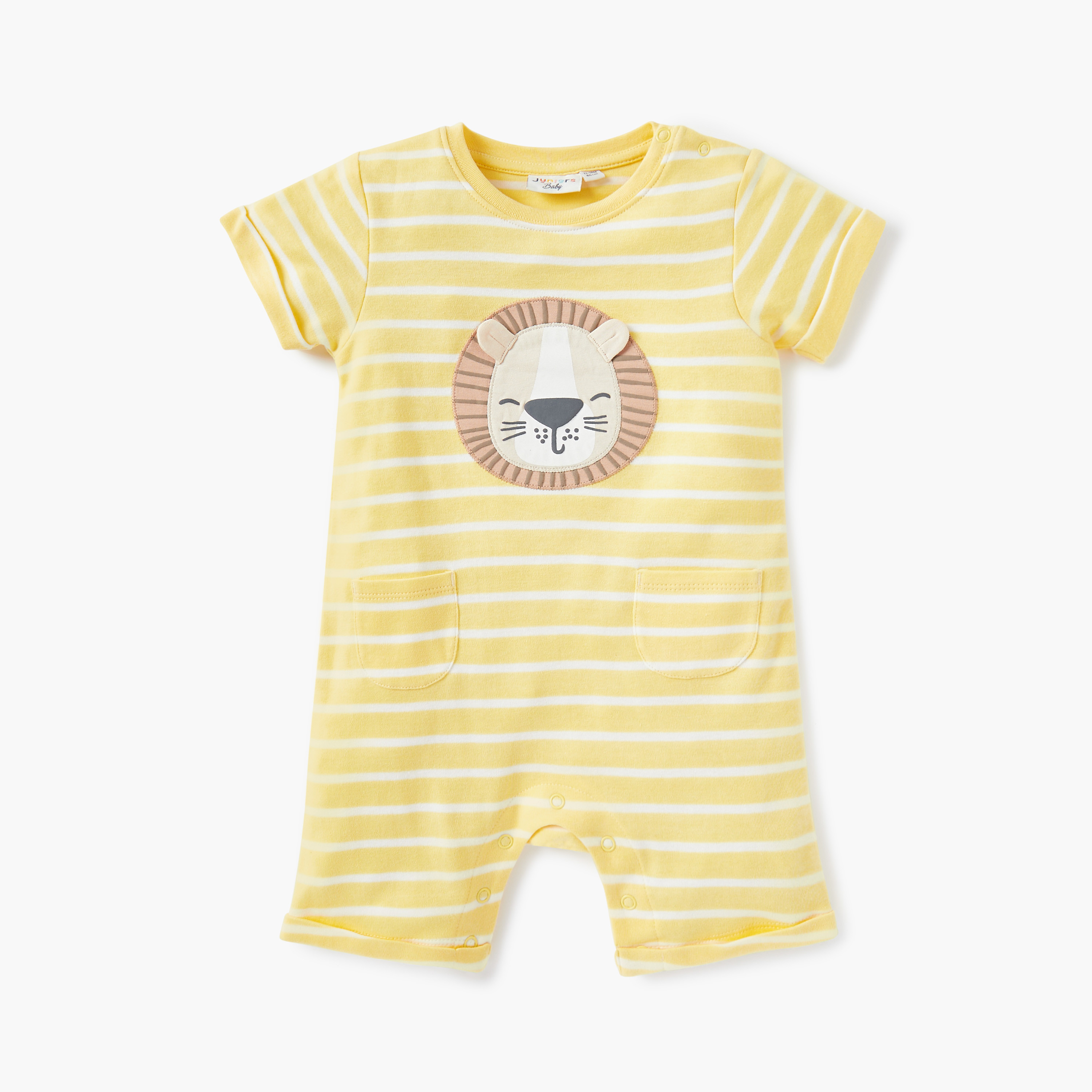 Juniors Animal Applique Romper with Button Closure-baby-boys-clothing-rompers-image-1
