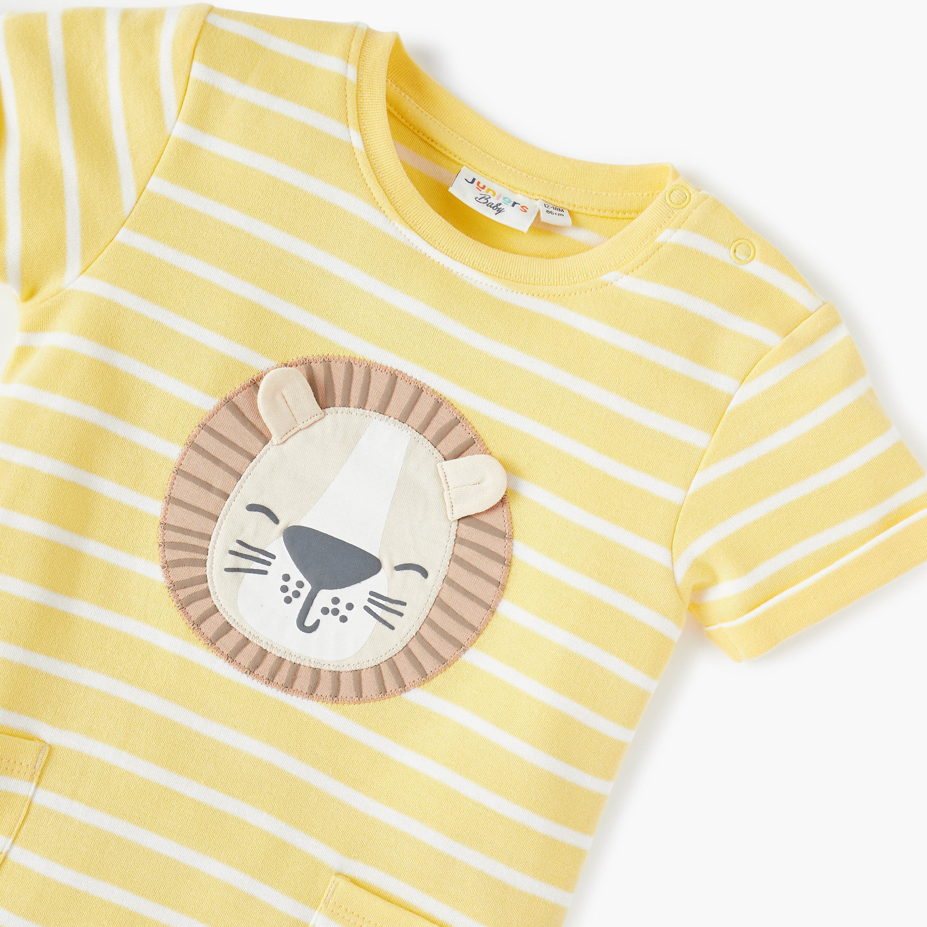 Juniors Animal Applique Romper with Button Closure-baby-boys-clothing-rompers-image-3