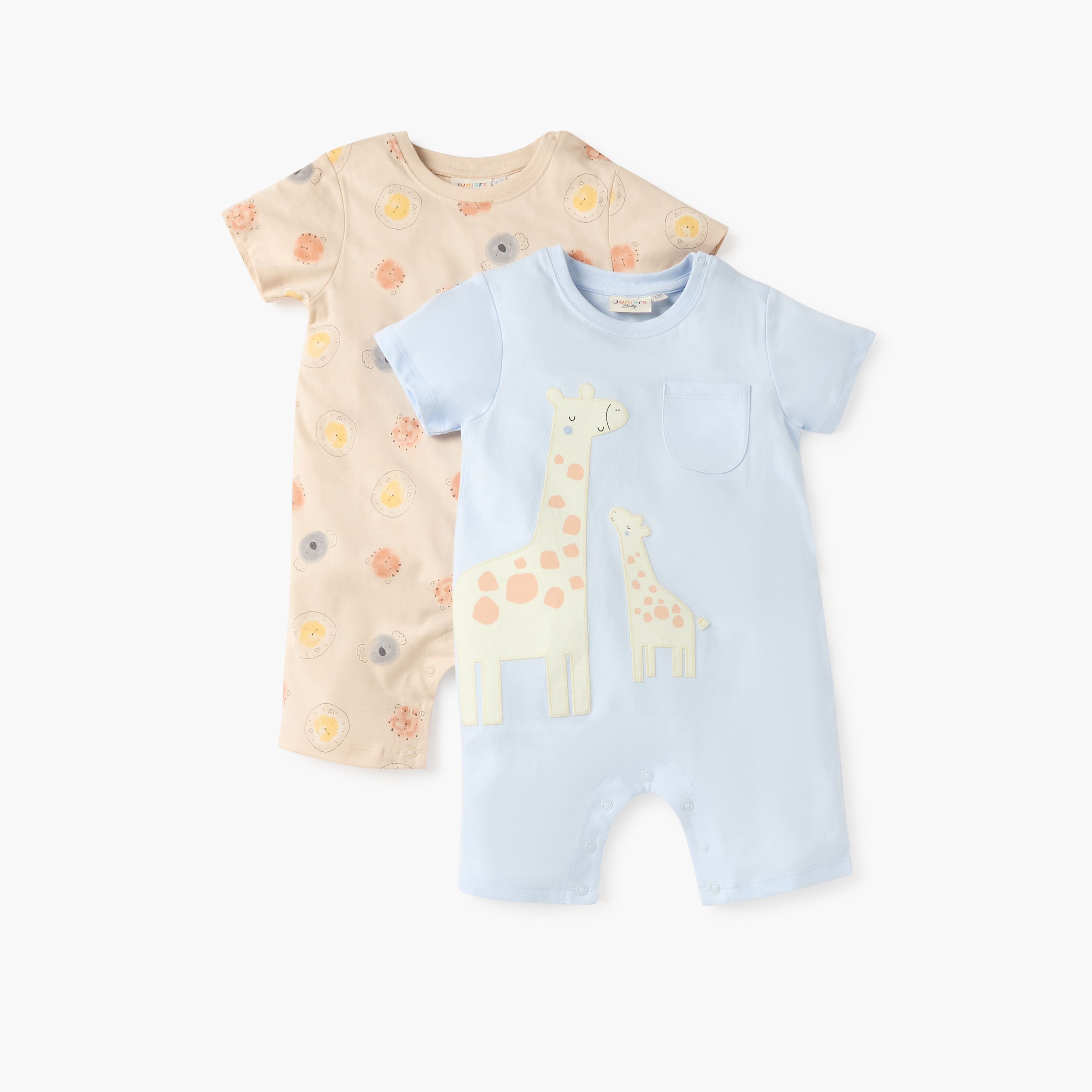 Juniors Assorted Romper with Short Sleeves - Set of 2-baby-boys-clothing-rompers-image-1