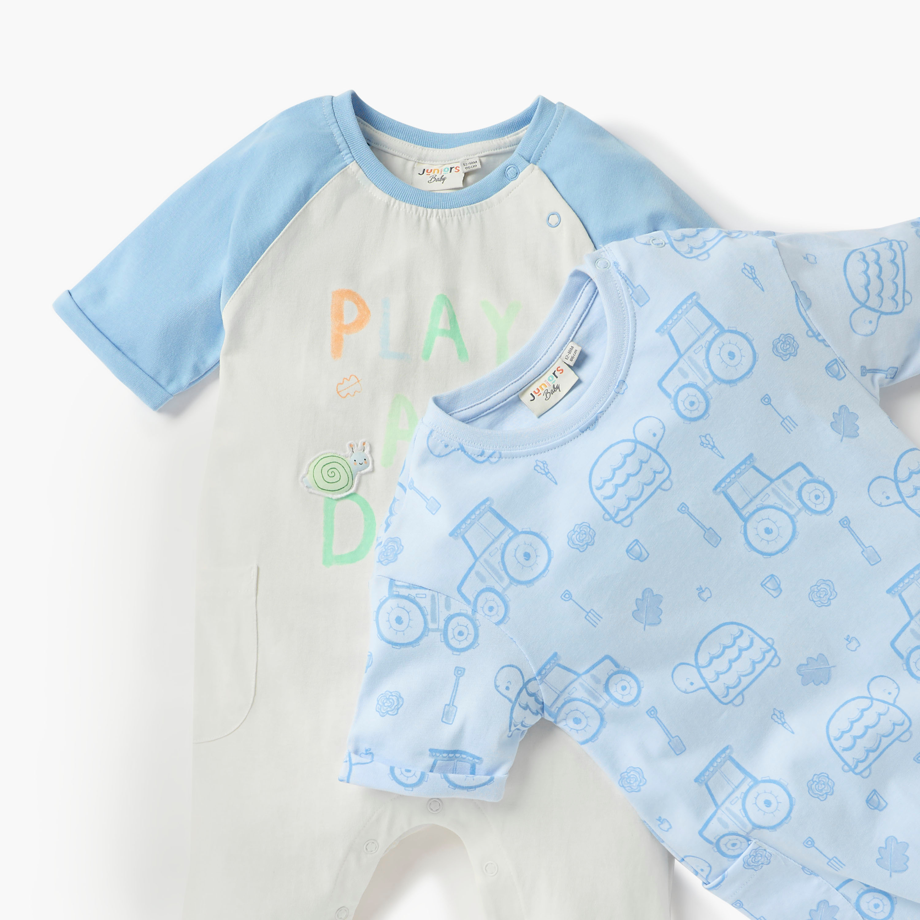 Juniors Printed Romper with Short Sleeves - Set of 2-baby-boys-clothing-rompers-image-4