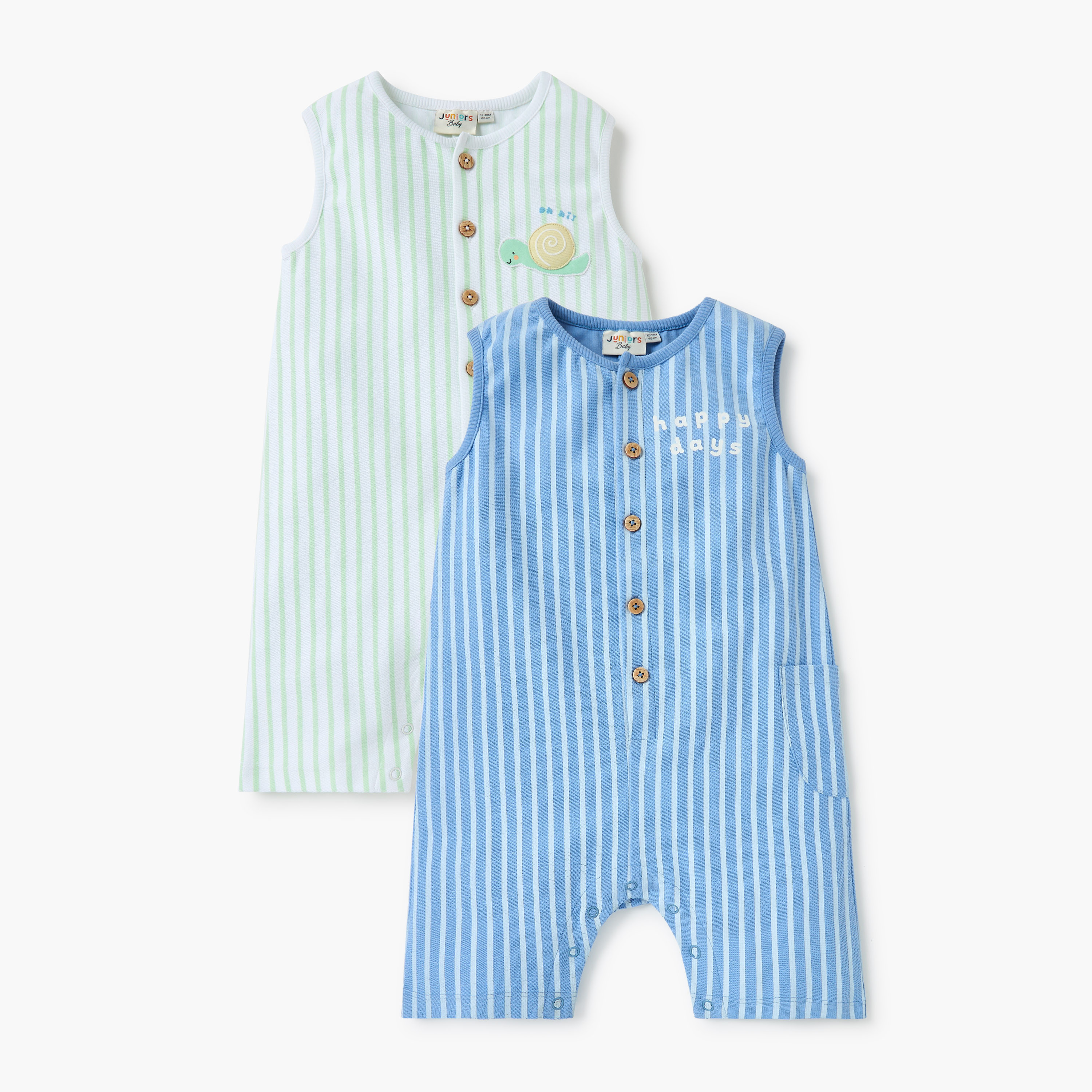 أفرول مخطط بدون أكمام قطعتين من جونيورز-baby-boys-clothing-rompers-image-1