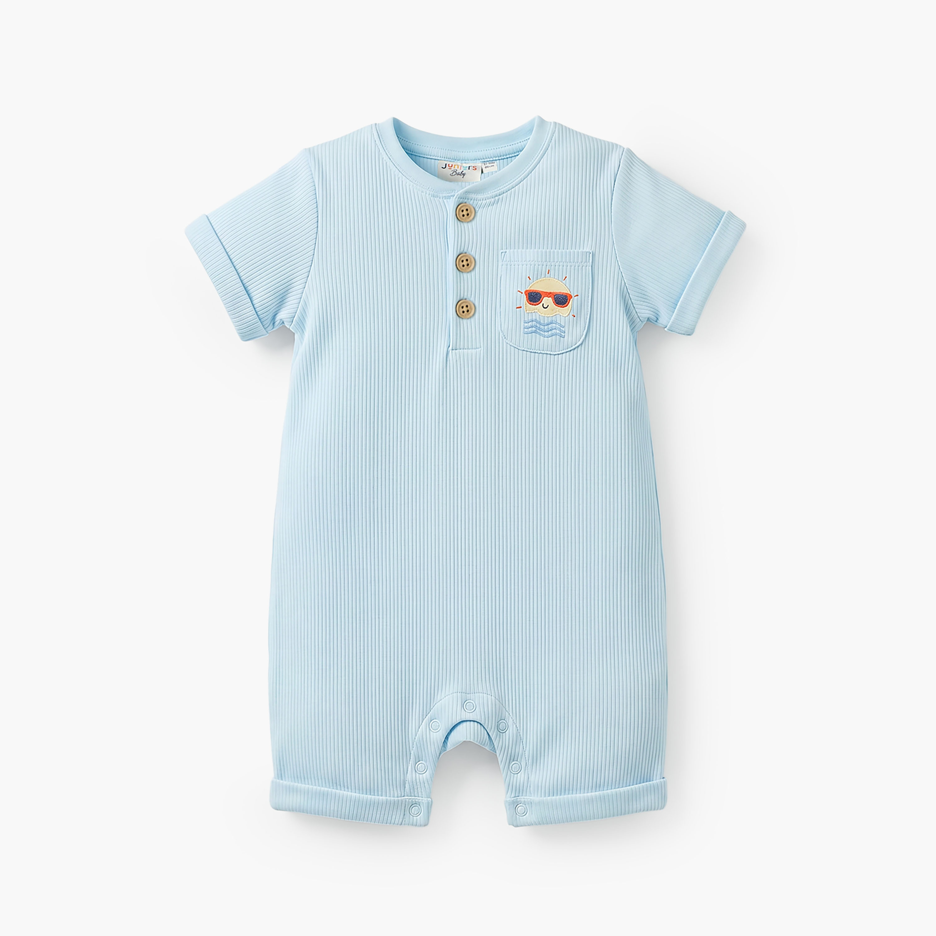 أفرولات بطبعات وأكمام قصيرة وأزرار إغلاق من جونيورز -طقم من قطعتين-baby-boys-clothing-rompers-image-5