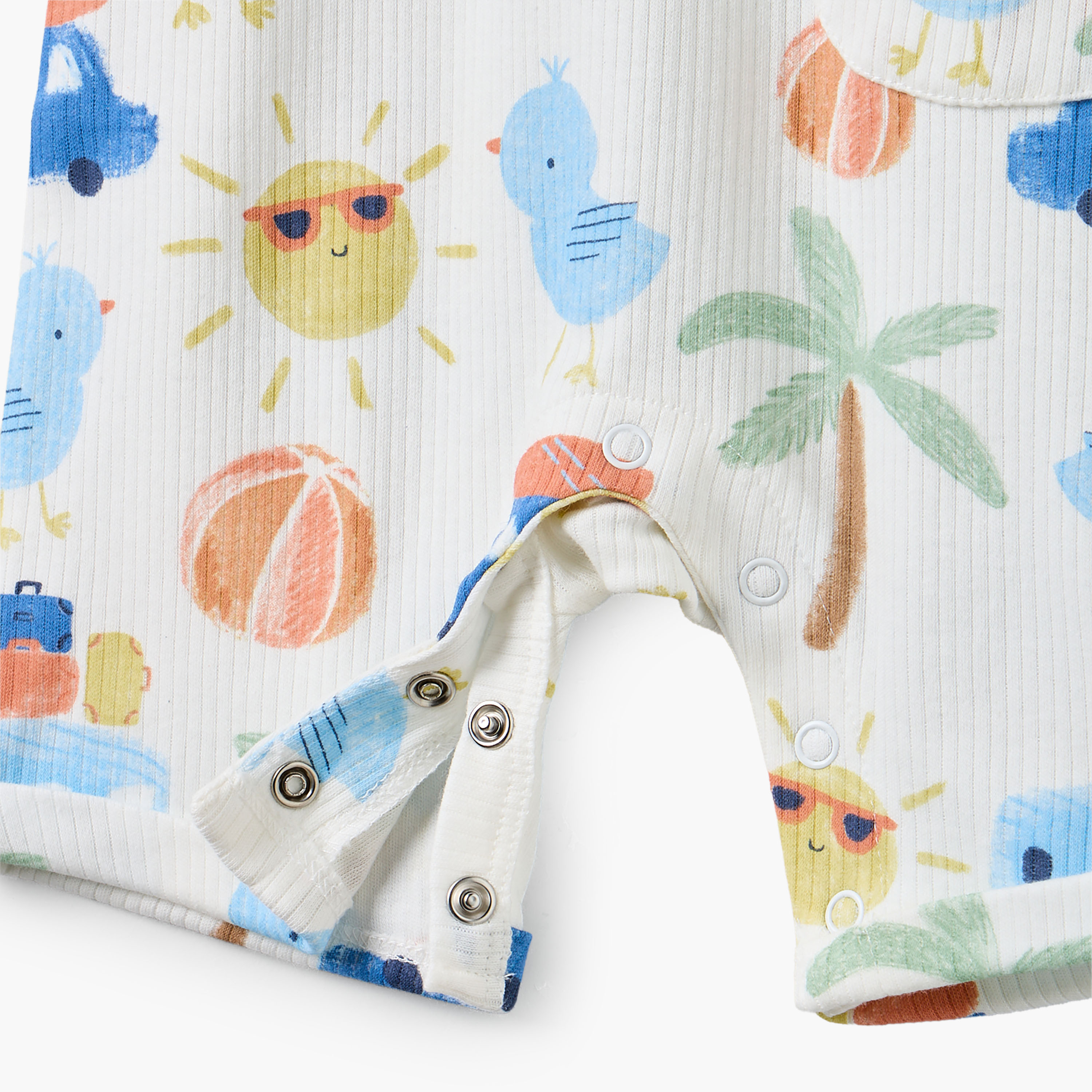 أفرولات بطبعات وأكمام قصيرة وأزرار إغلاق من جونيورز -طقم من قطعتين-baby-boys-clothing-rompers-image-7