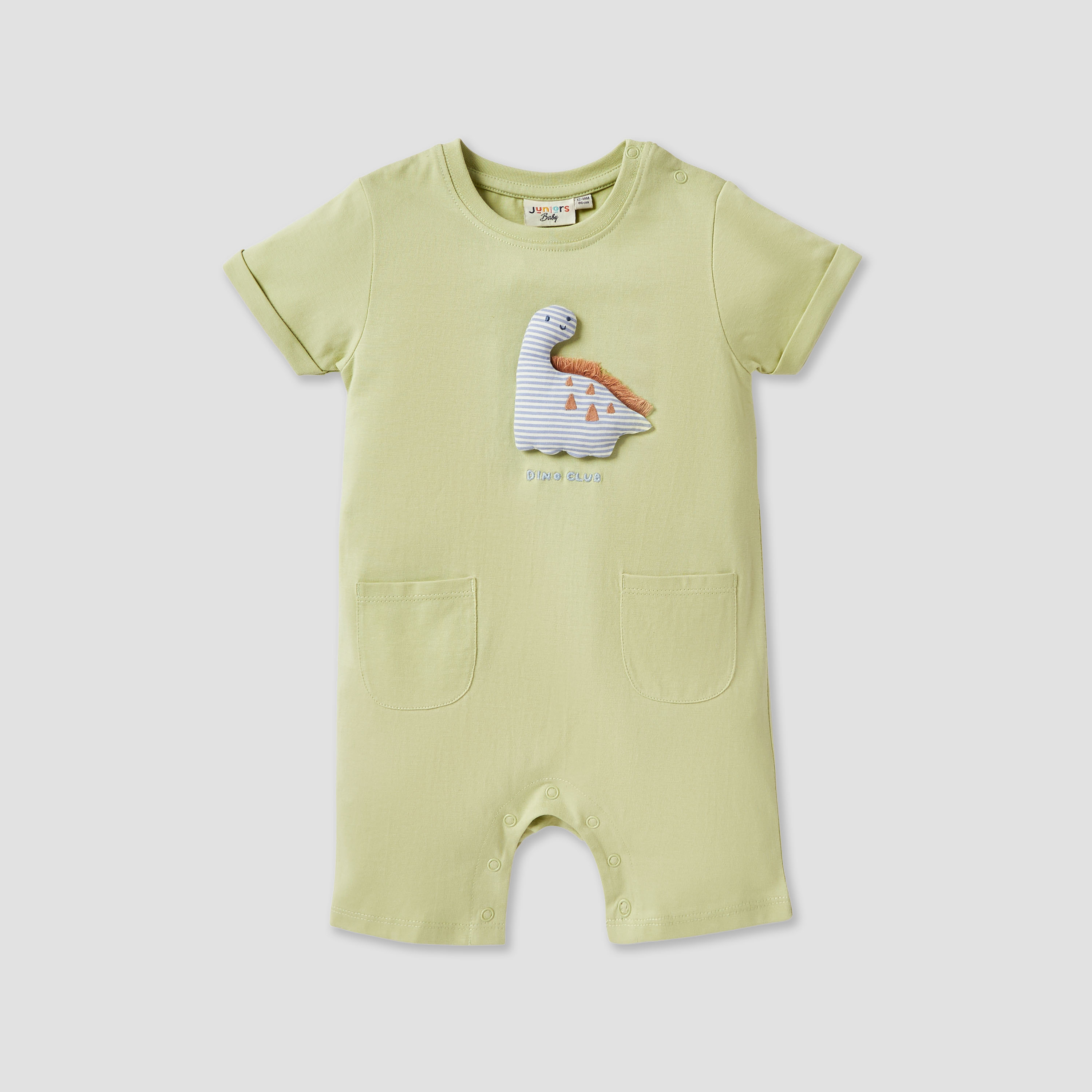 Juniors Dinosaur Applique Romper - Set of 2-baby-boys-clothing-multipacks-image-2