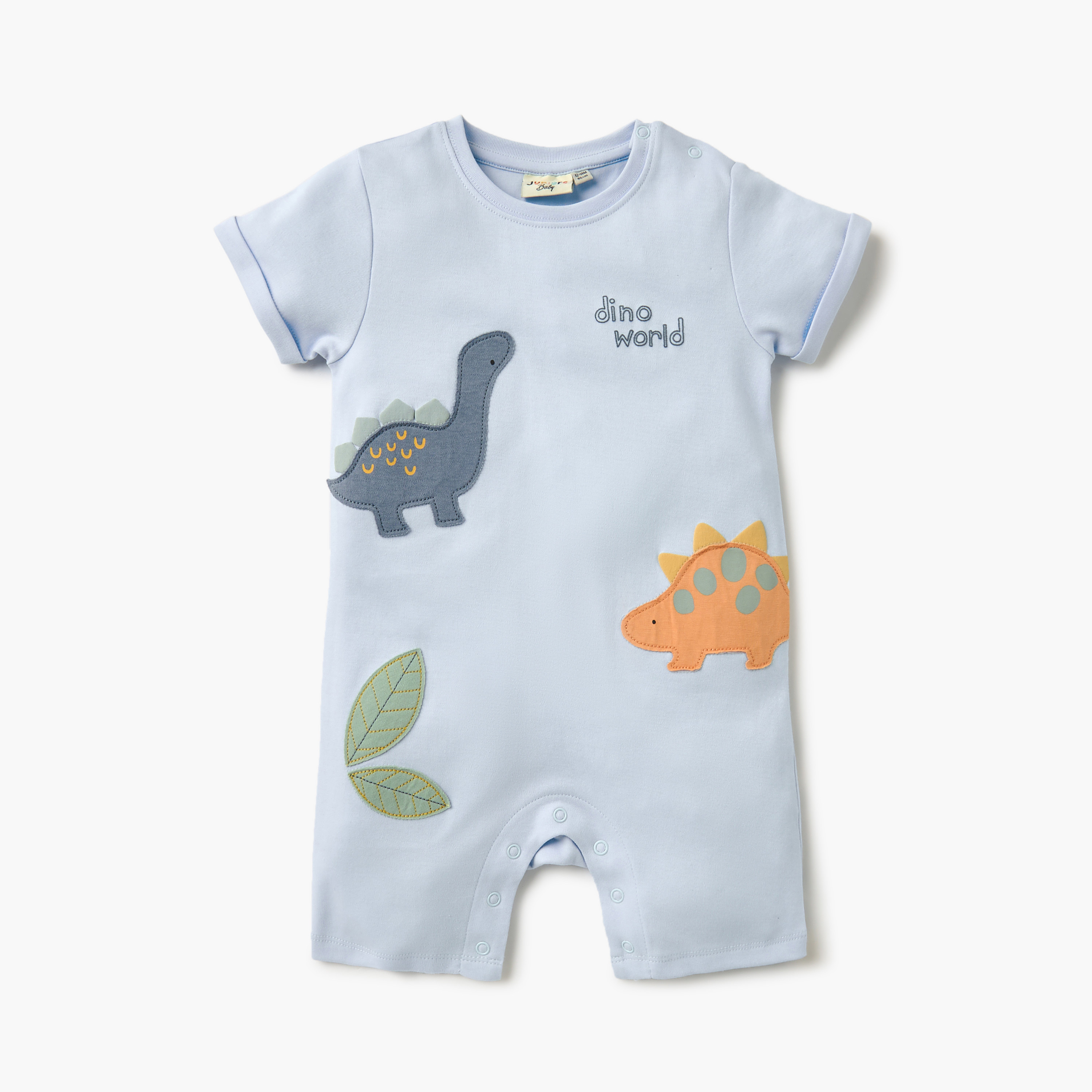 Juniors Dinosaur Applique Romper with Short Sleeves-baby-boys-clothing-rompers-image-1