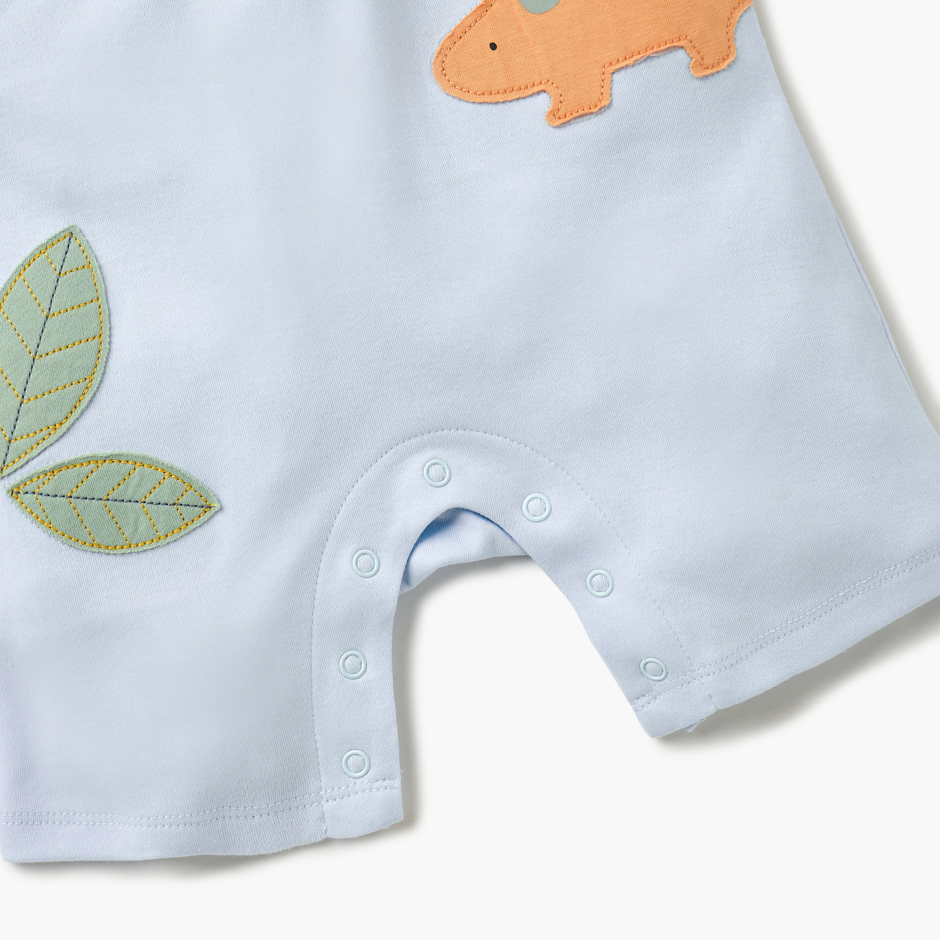 Juniors Dinosaur Applique Romper with Short Sleeves-baby-boys-clothing-rompers-image-4