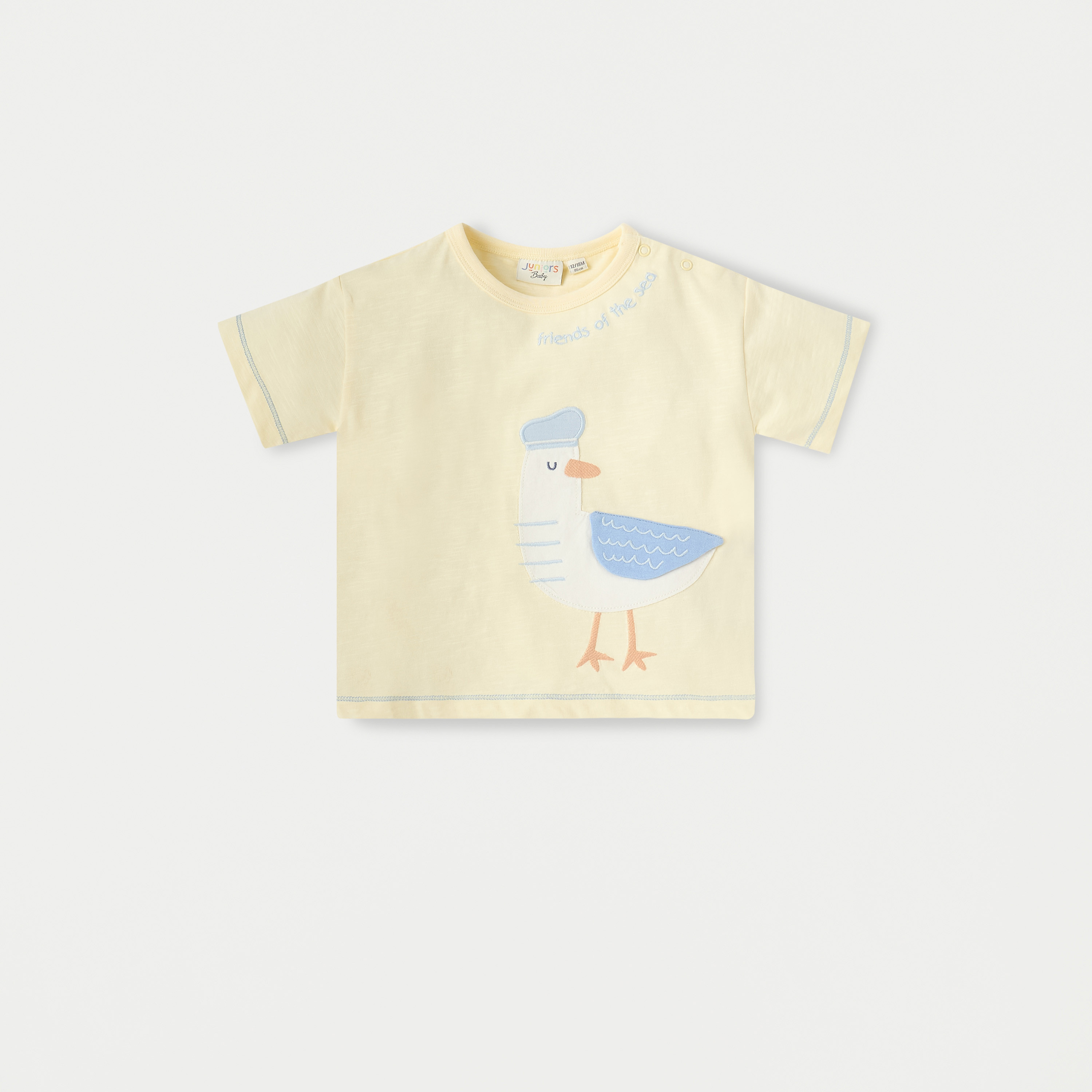 طقم شورت وتيشيرت بأكمام قصيرة وزخارف طائر النورس من جونيورز-baby-boys-clothing-setsandcoords-image-2