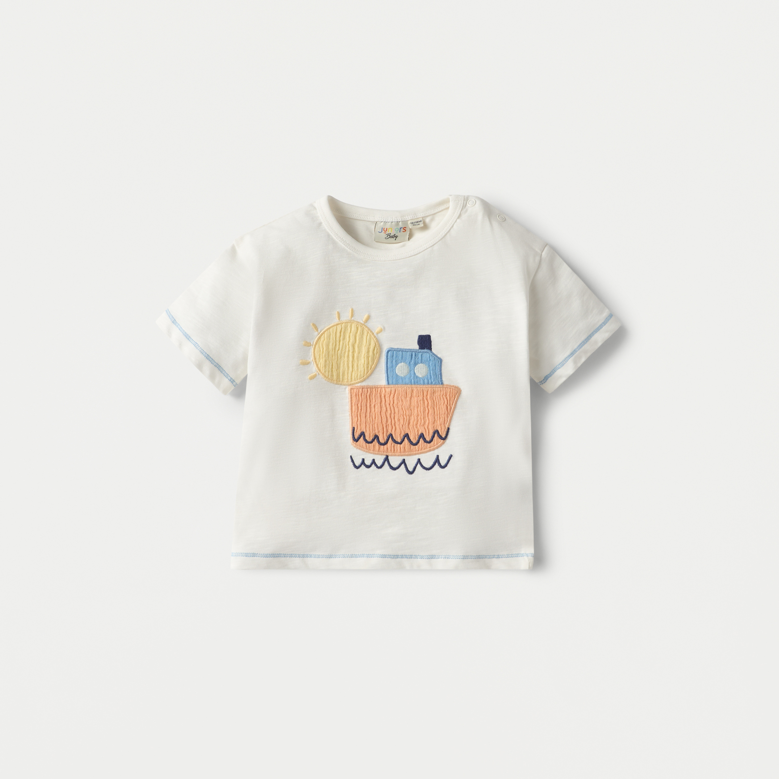 Juniors Graphic Embroidered T-shirt and Elasticated Shorts Set-baby-boys-clothing-setsandcoords-image-2