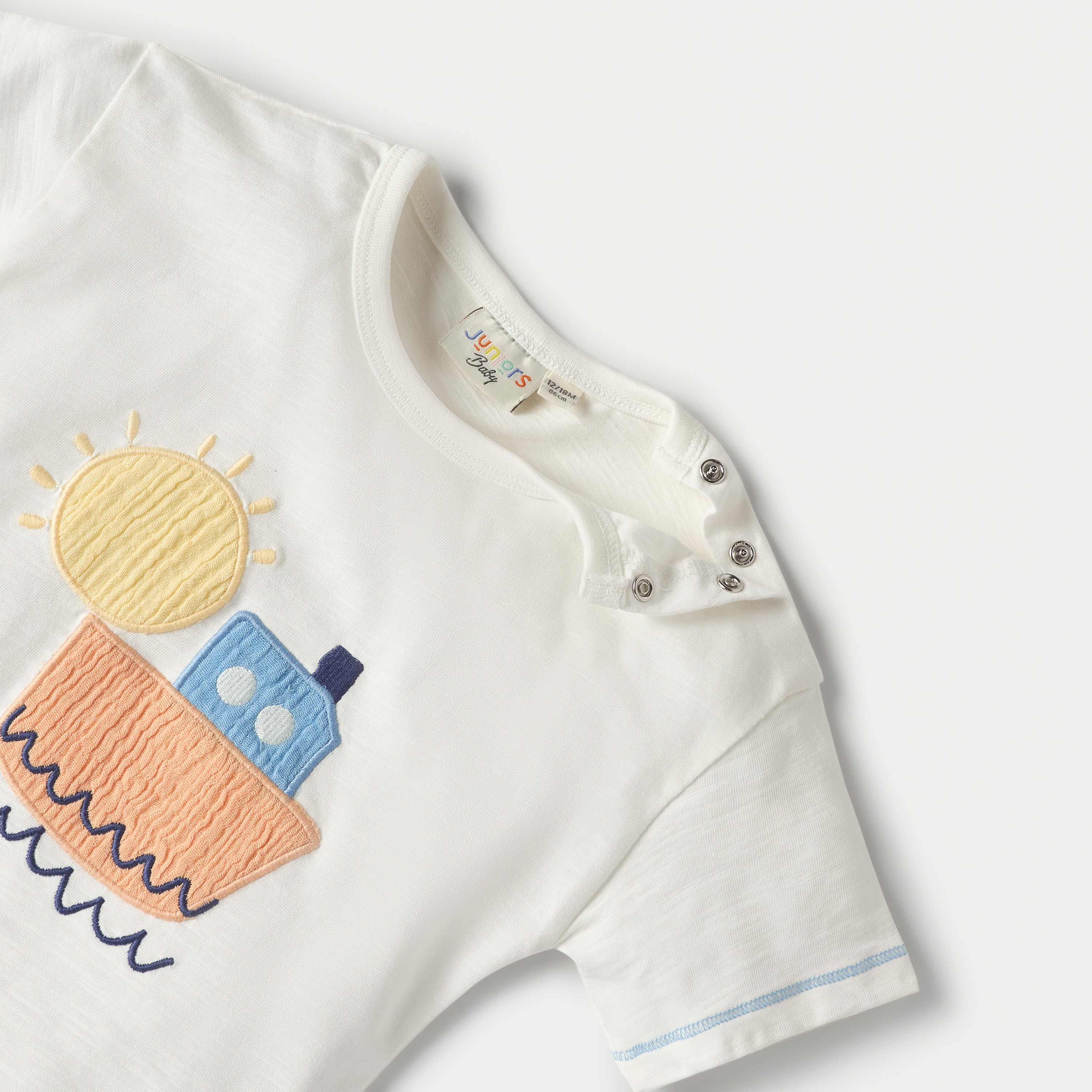 Juniors Graphic Embroidered T-shirt and Elasticated Shorts Set-baby-boys-clothing-setsandcoords-image-4