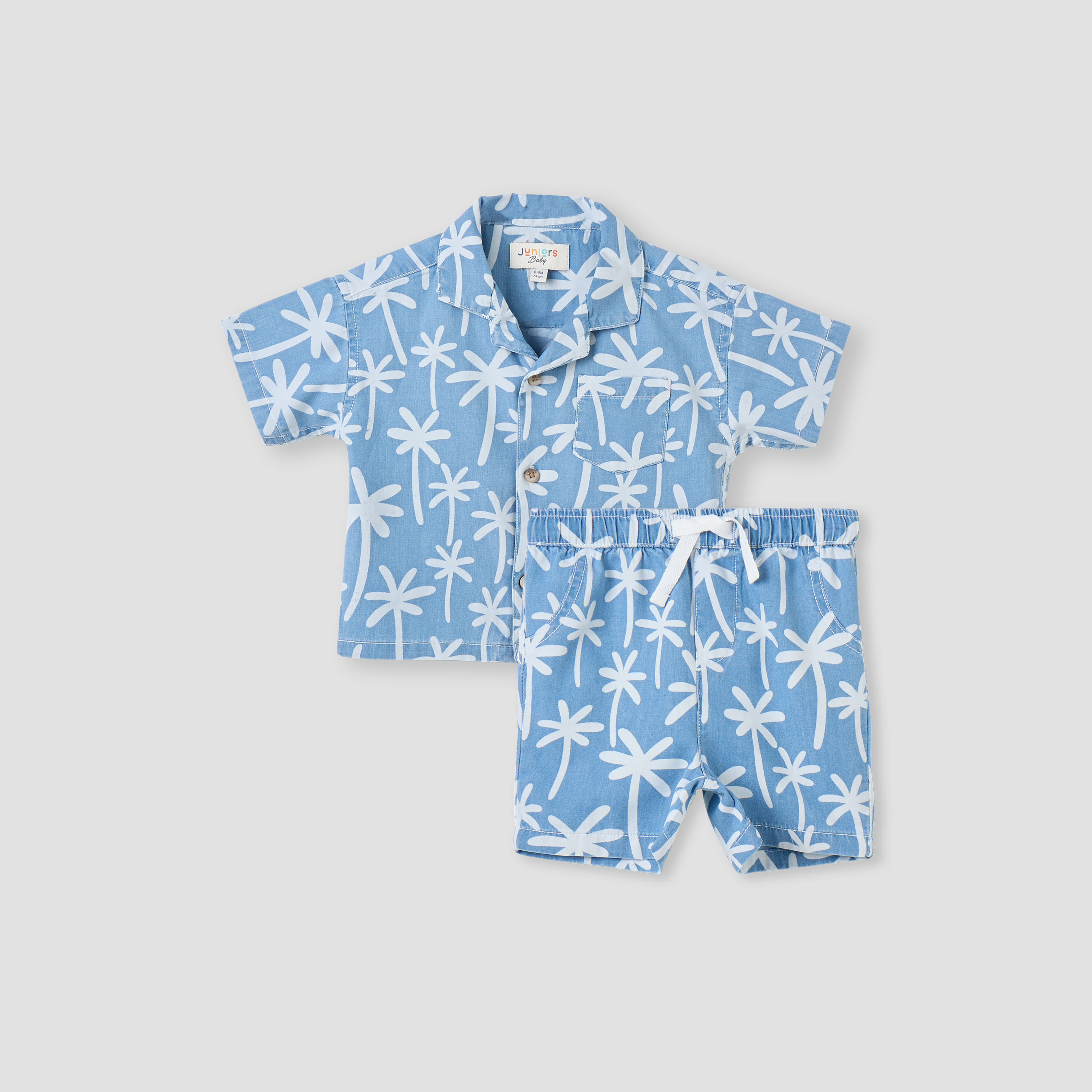 Juniors All-Over Palm Tree Print Shirt and Shorts Set-baby-boys-clothing-setsandcoords-image-1