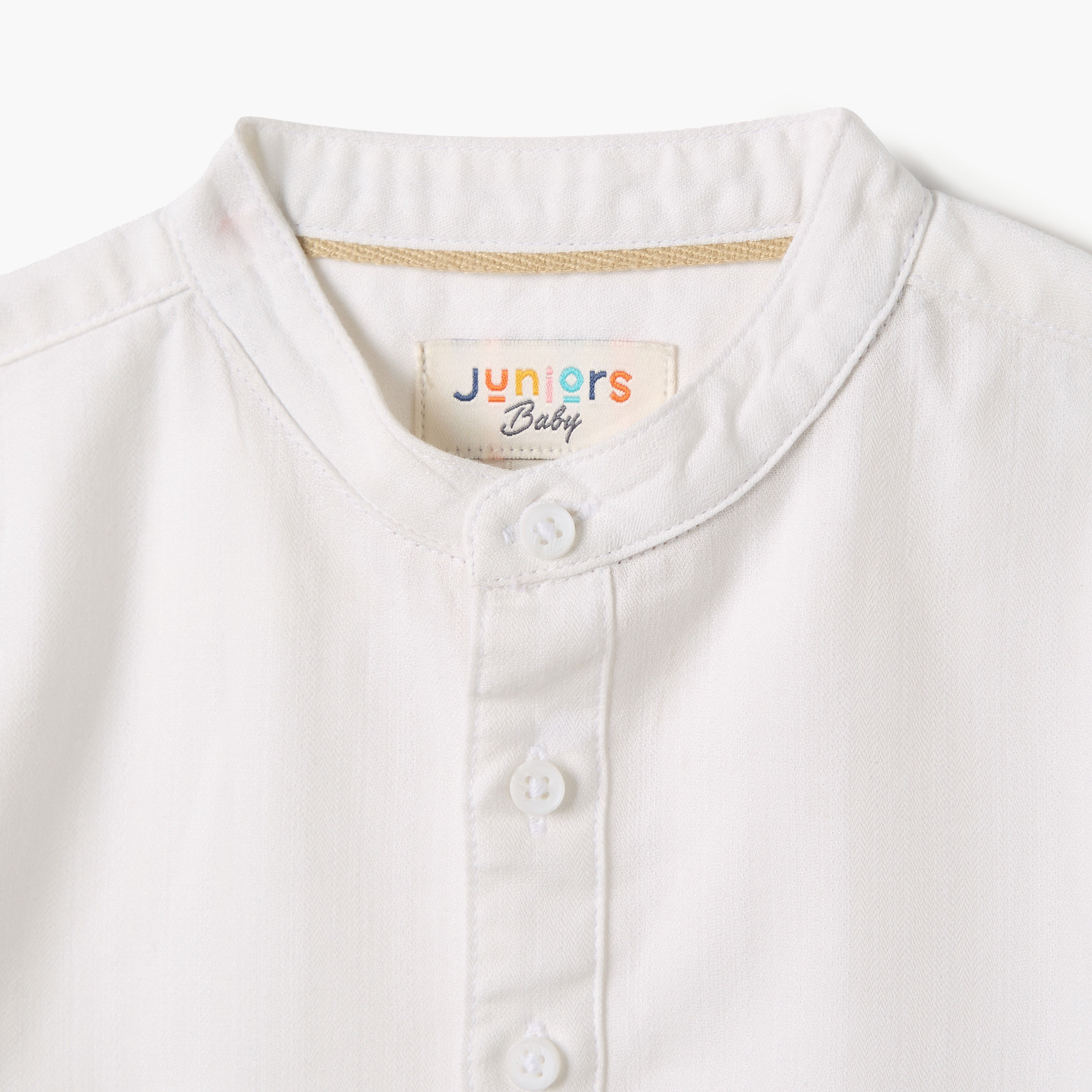Juniors Animal Print Long Sleeve Shirt with Mandarin Neck-baby-boys-clothing-shirts-image-5