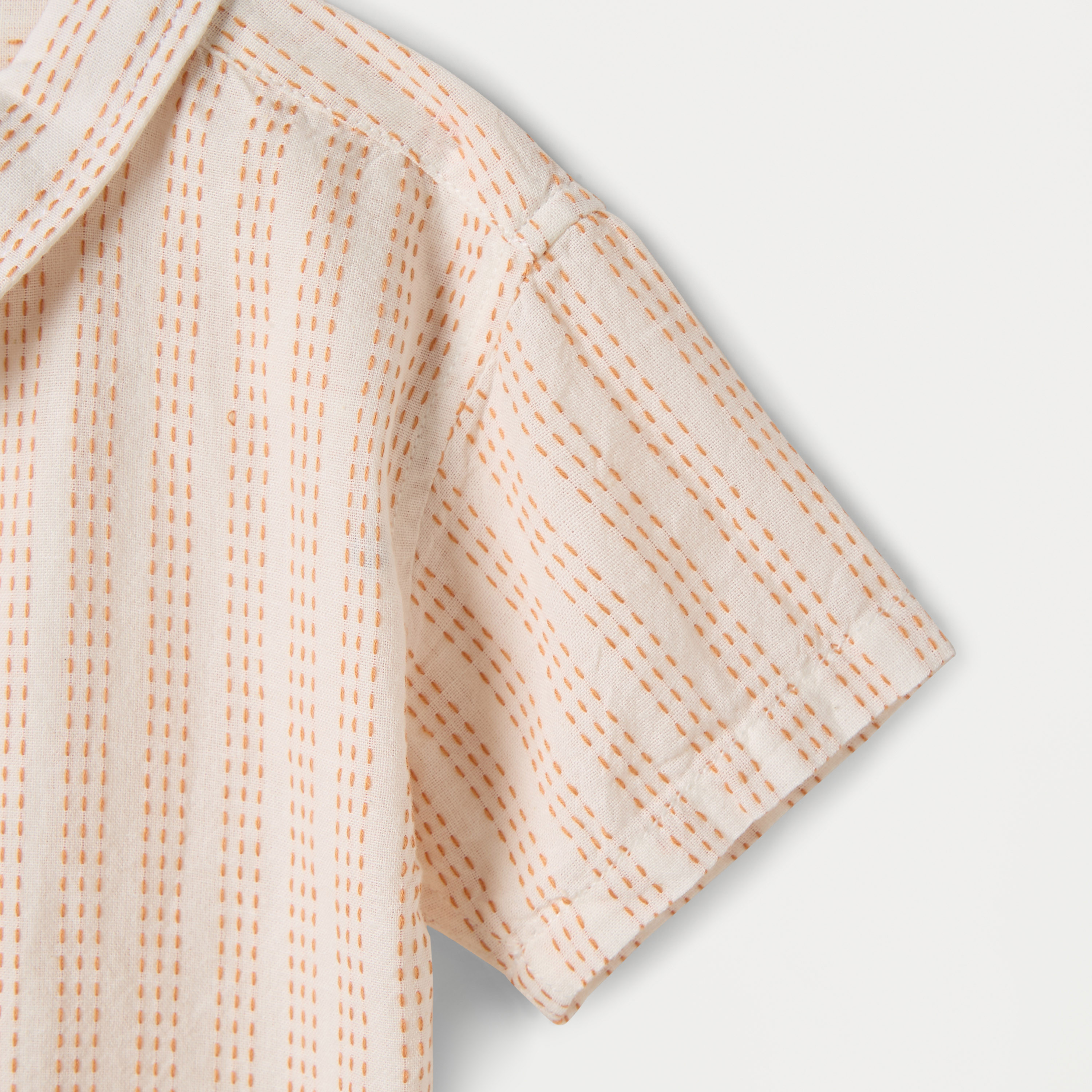 Juniors Embroidered Shirt with Collar and Short Sleeves-baby-boys-clothing-shirts-image-4