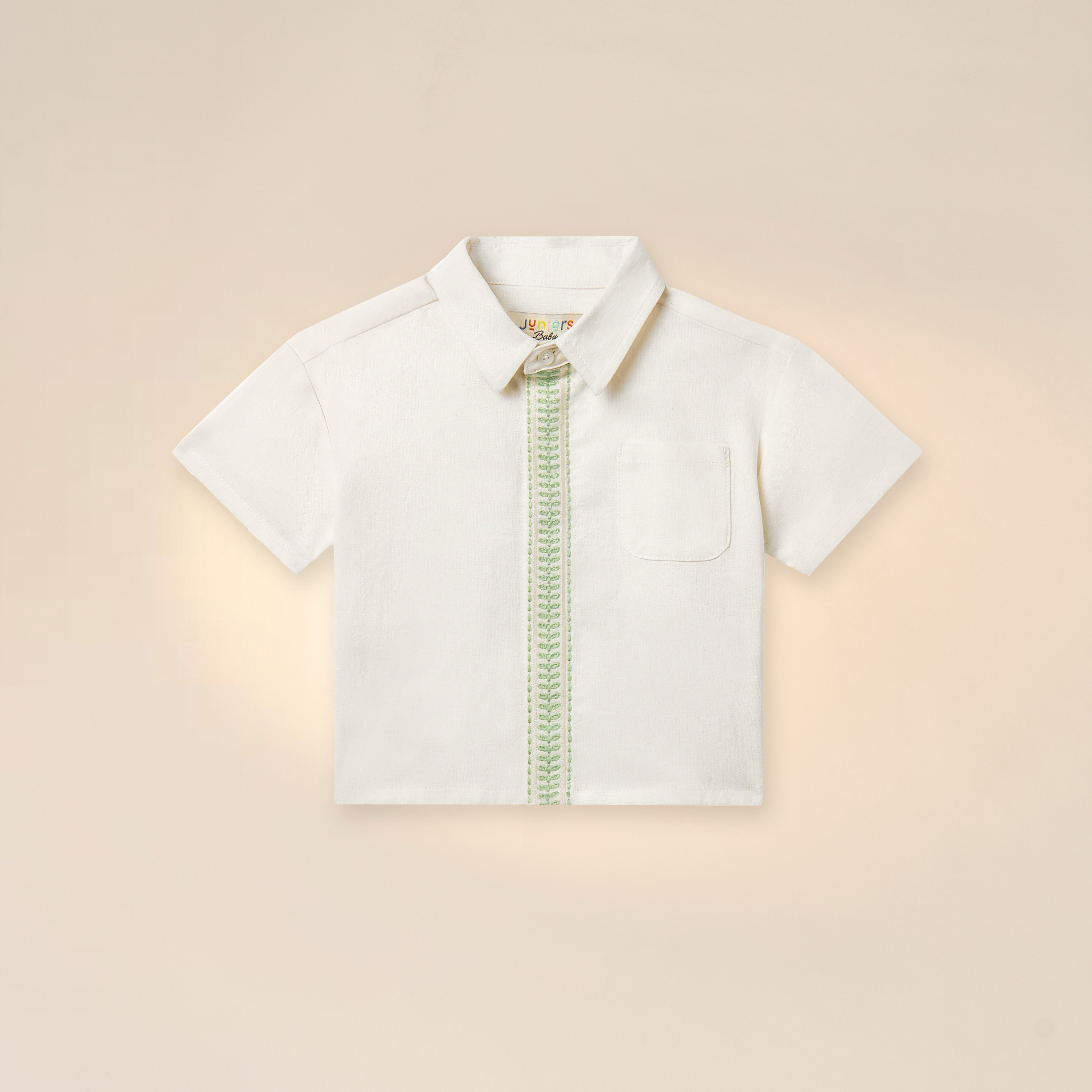 Juniors Embroidered Shirt with Short Sleeves-baby-boys-clothing-shirts-image-1