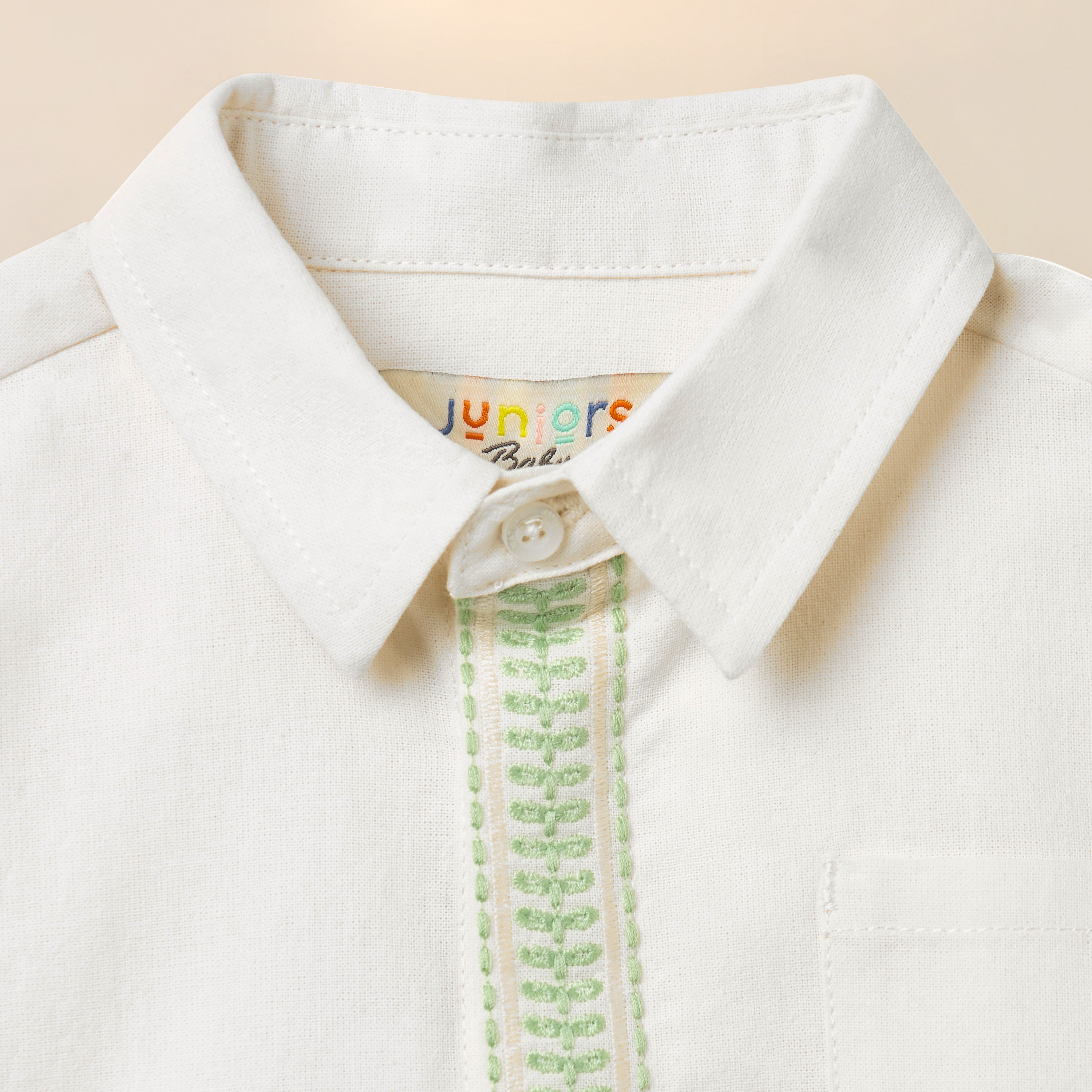 Juniors Embroidered Shirt with Short Sleeves-baby-boys-clothing-shirts-image-3