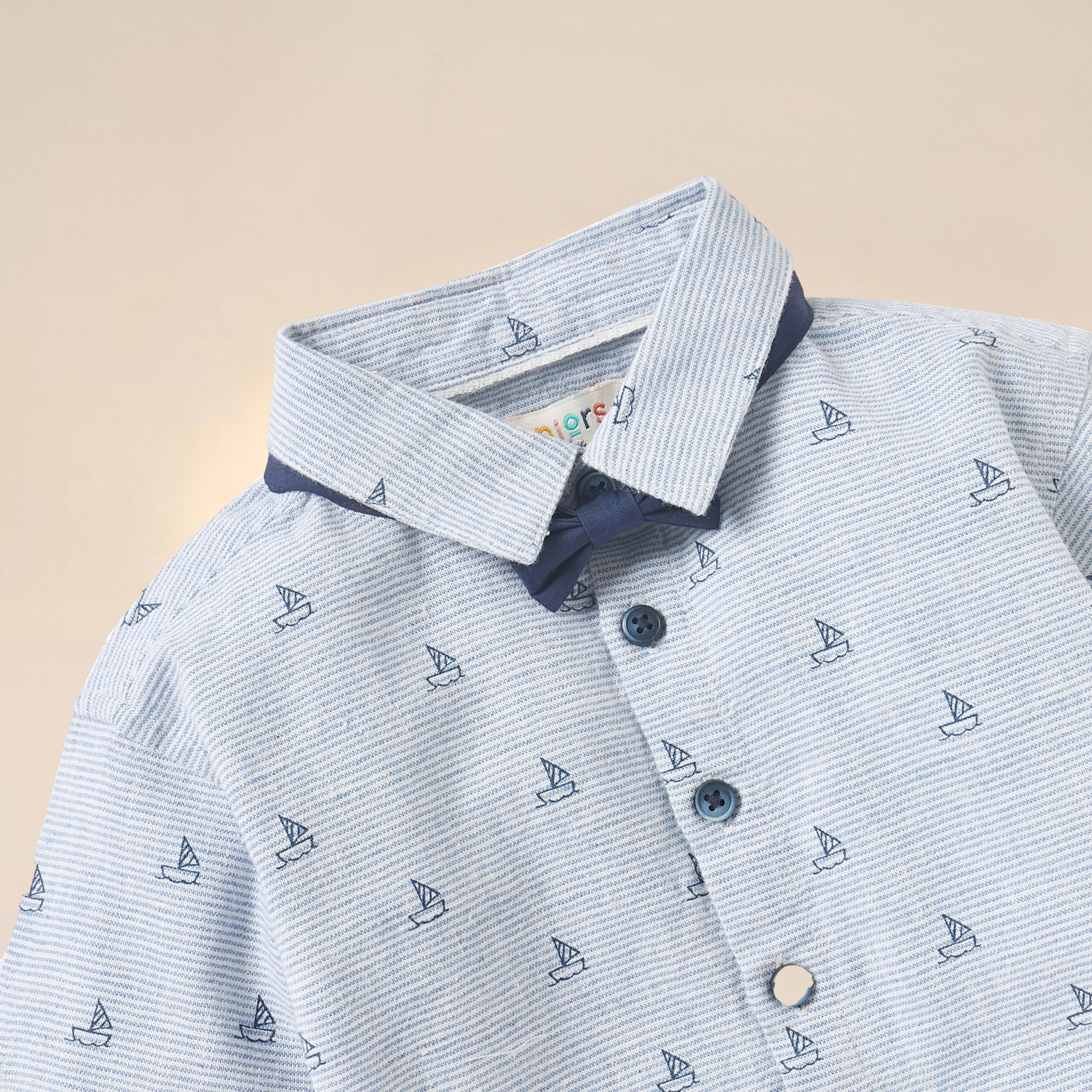 Juniors Nautica Print Shirt and Bow Tie Set-baby-boys-clothing-shirts-image-4