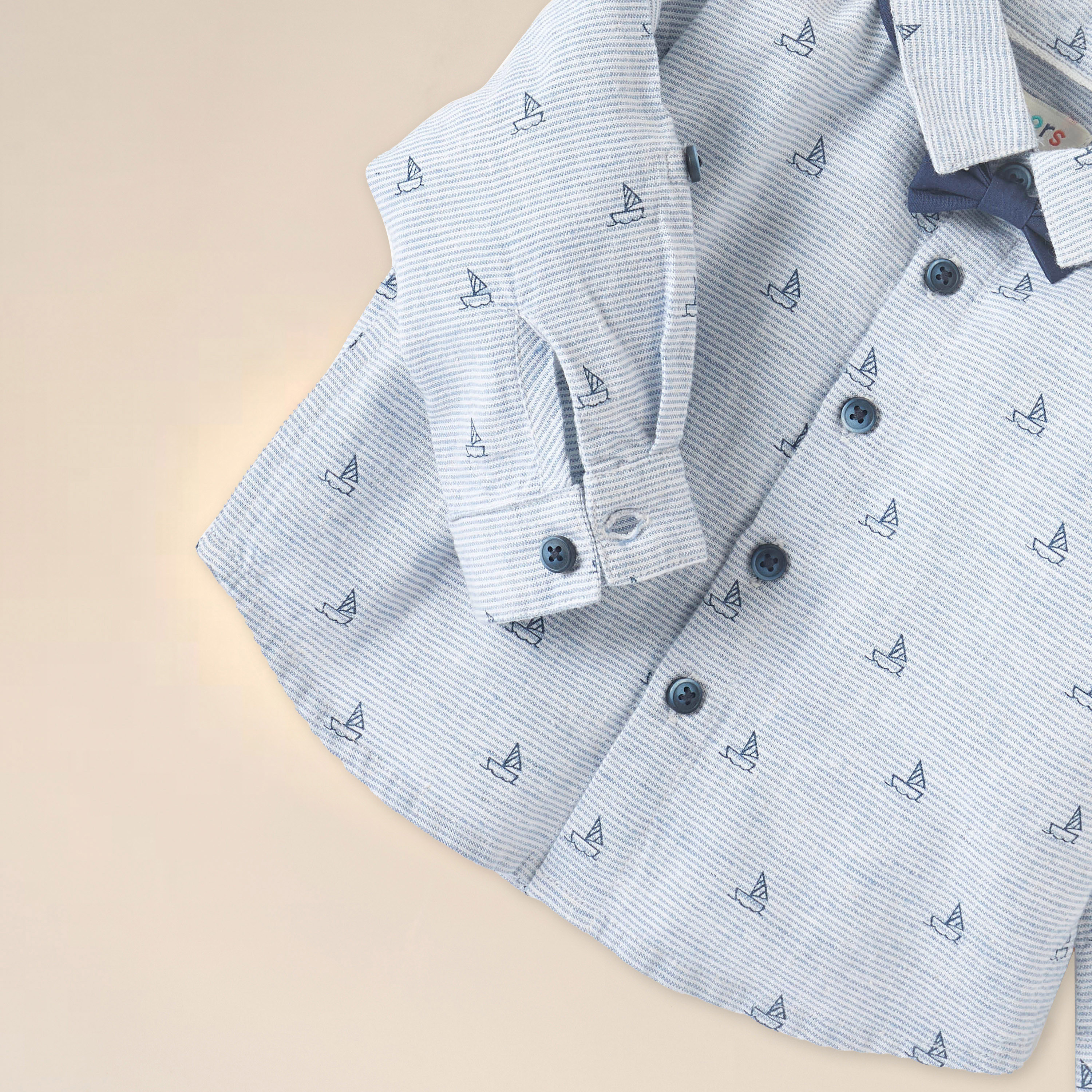 Juniors Nautica Print Shirt and Bow Tie Set-baby-boys-clothing-shirts-image-5