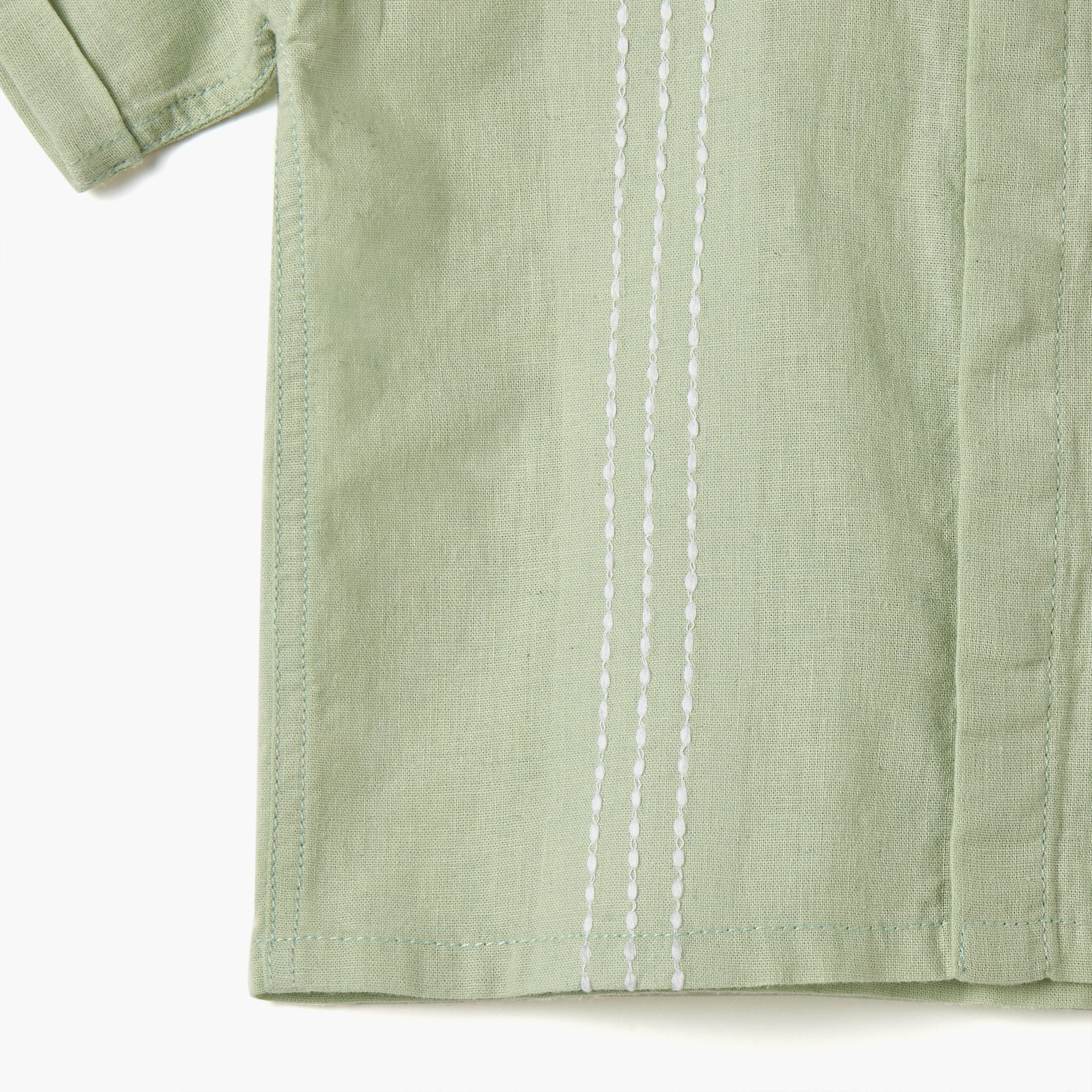 Juniors Stripe Detail Shirt with Short Sleeves-baby-boys-clothing-shirts-image-4