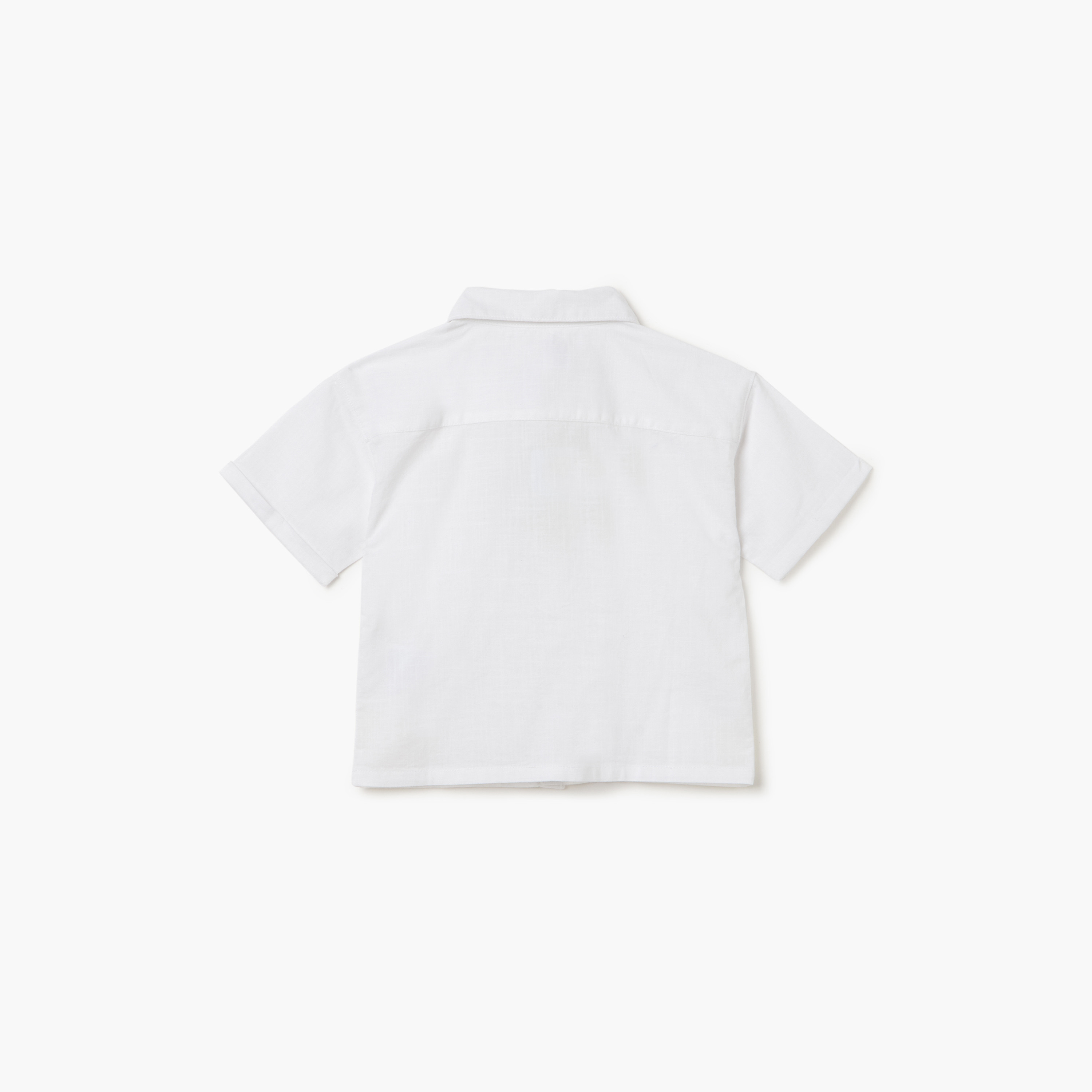 Juniors Dinosaur Embroidered Shirt with Short Sleeves-baby-boys-clothing-shirts-image-2