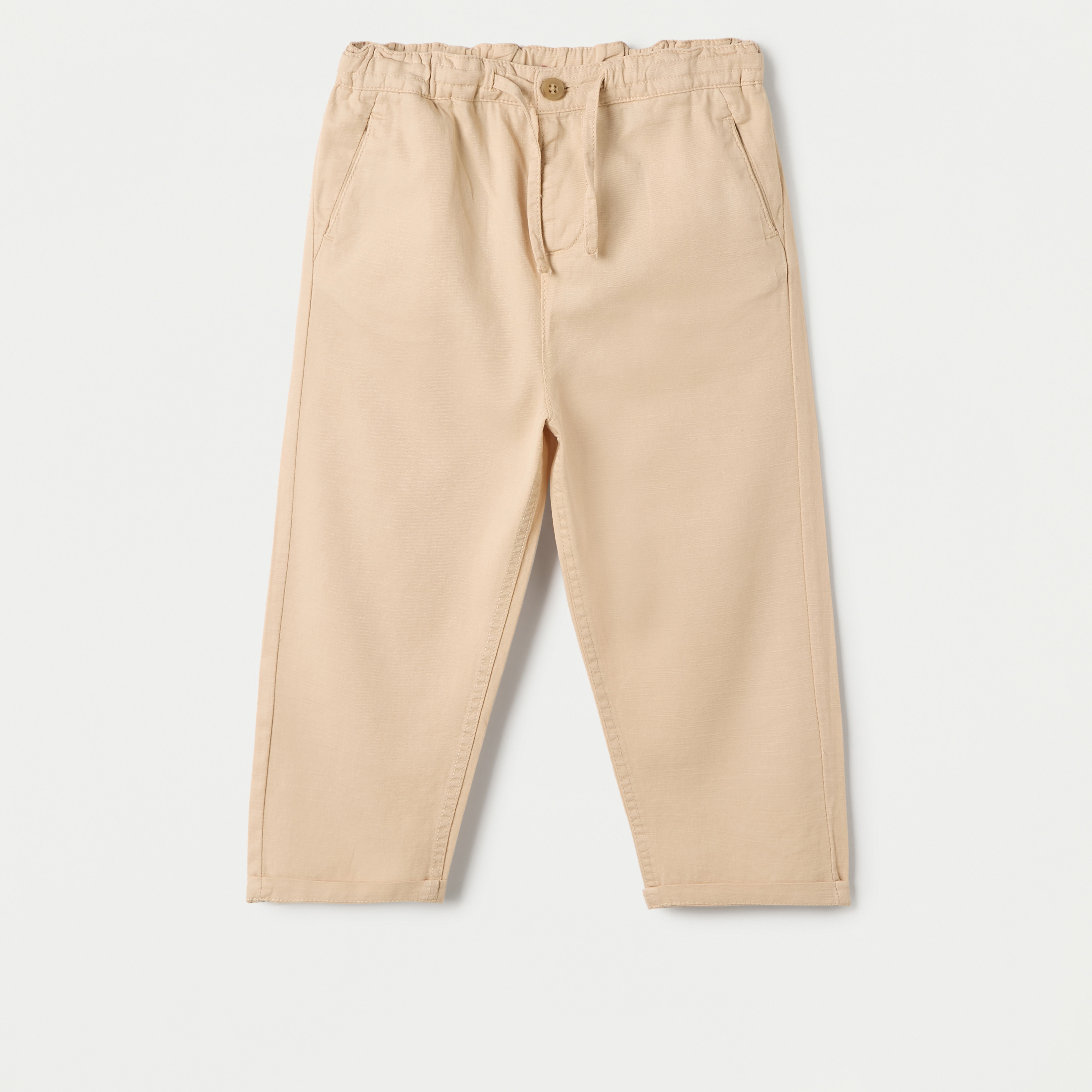 Juniors Solid Pull-On Pants with Pockets and Drawstring Closure-baby-boys-clothing-bottoms-trousers-image-1