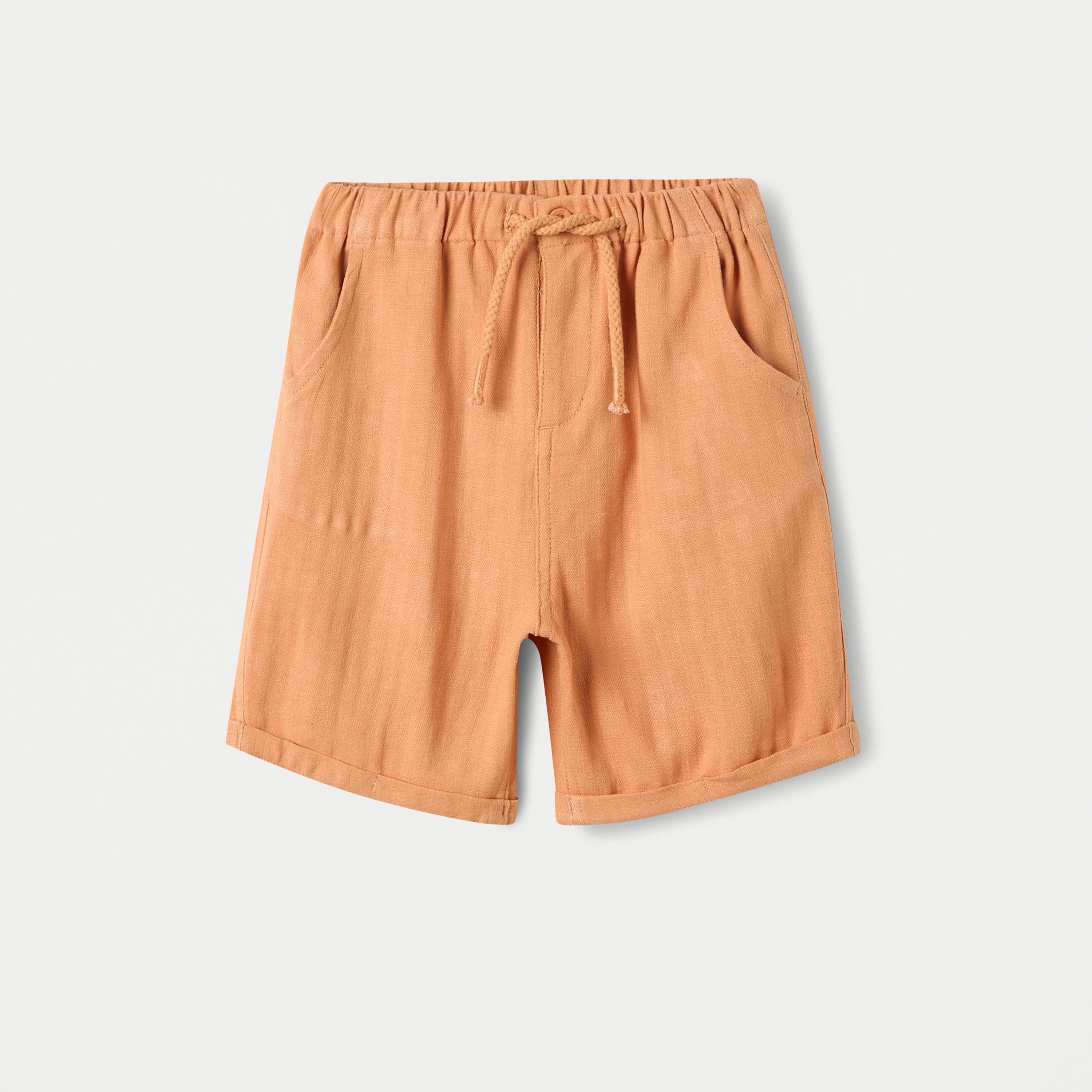 Juniors Solid Shorts with Drawstring Closure and Pockets-baby-boys-clothing-bottoms-shorts-image-1