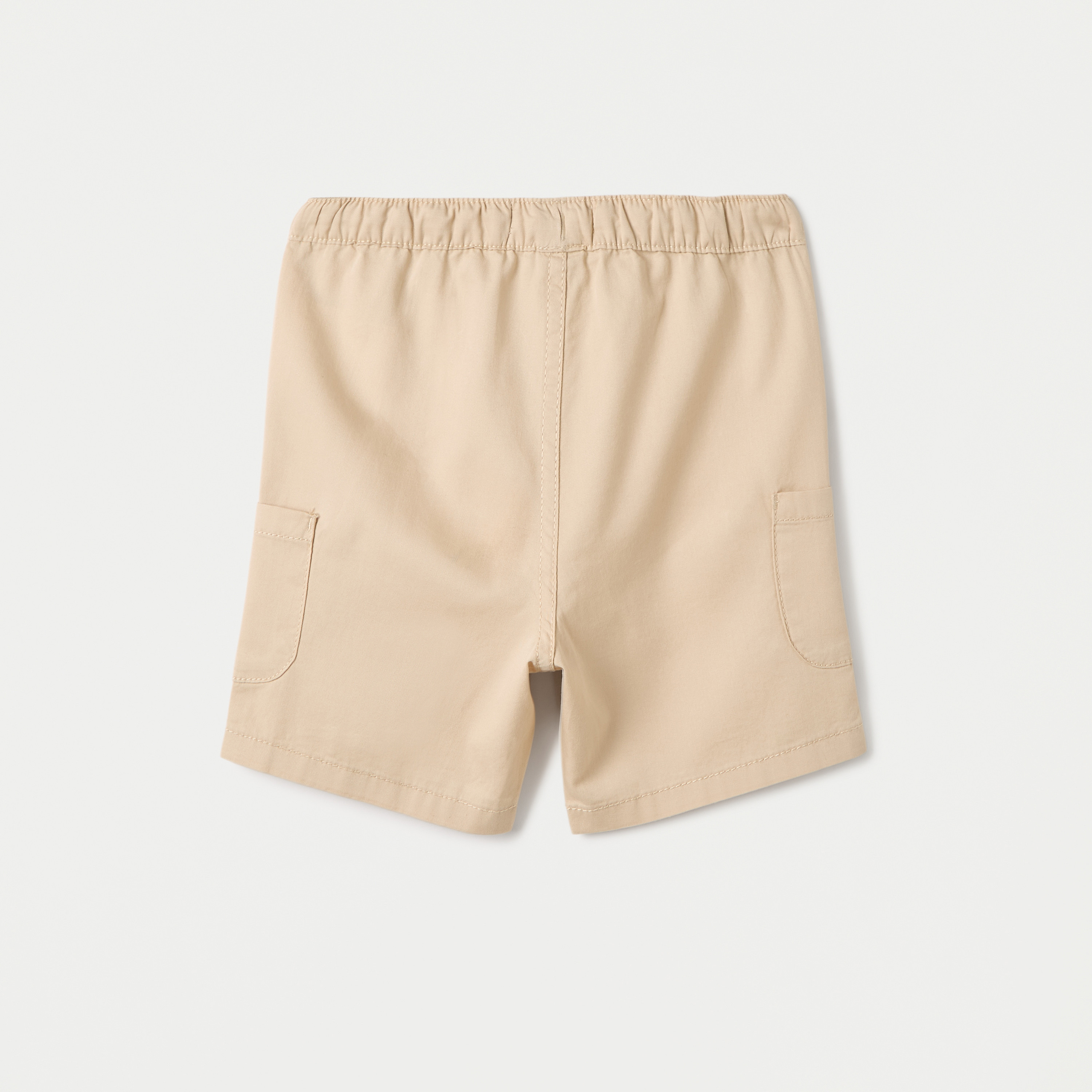 Juniors Solid Shorts with Pockets and Elasticated Drawstring Closure-baby-boys-clothing-bottoms-shorts-image-2