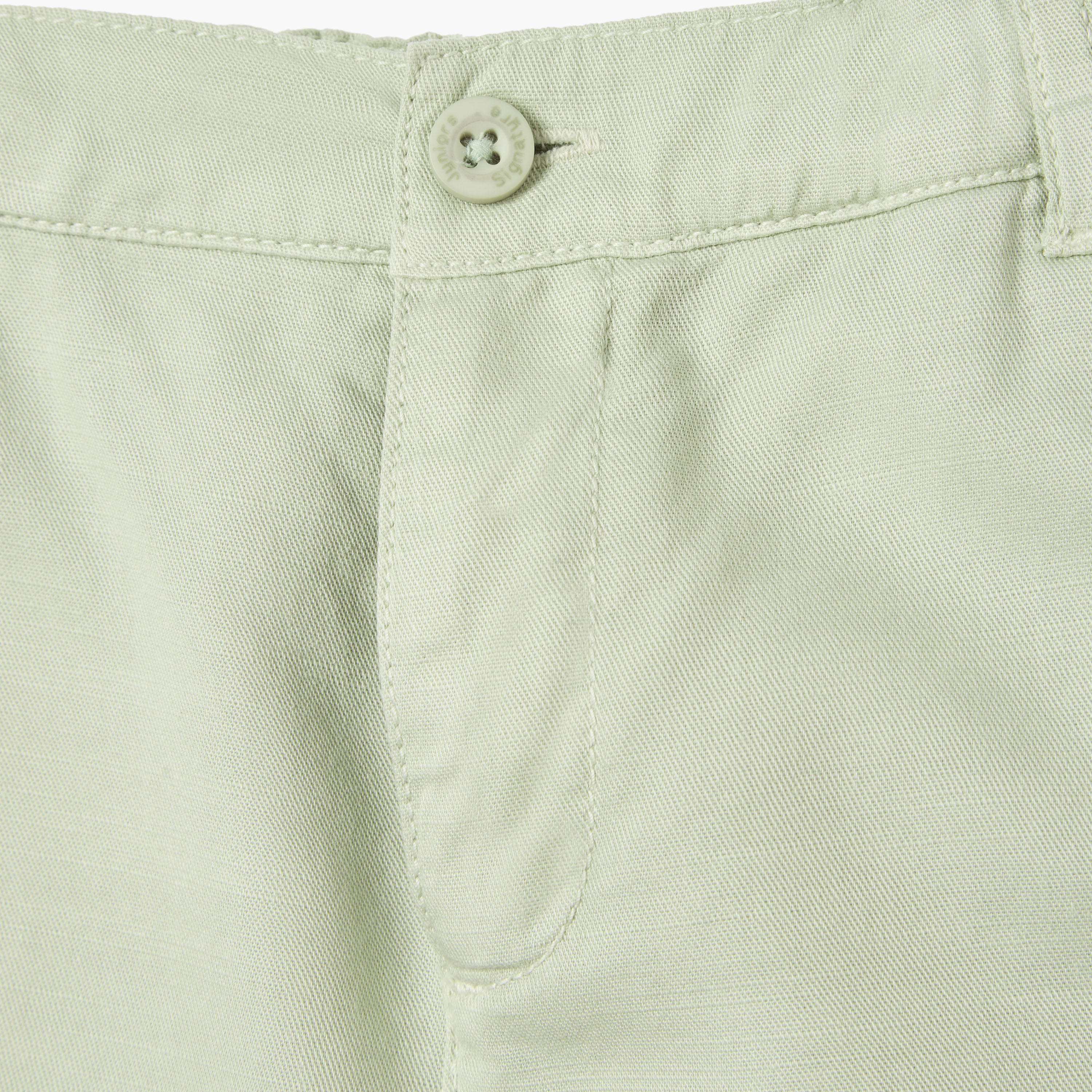Juniors Solid Shorts with Button Closure and Pockets-baby-boys-clothing-bottoms-shorts-image-3
