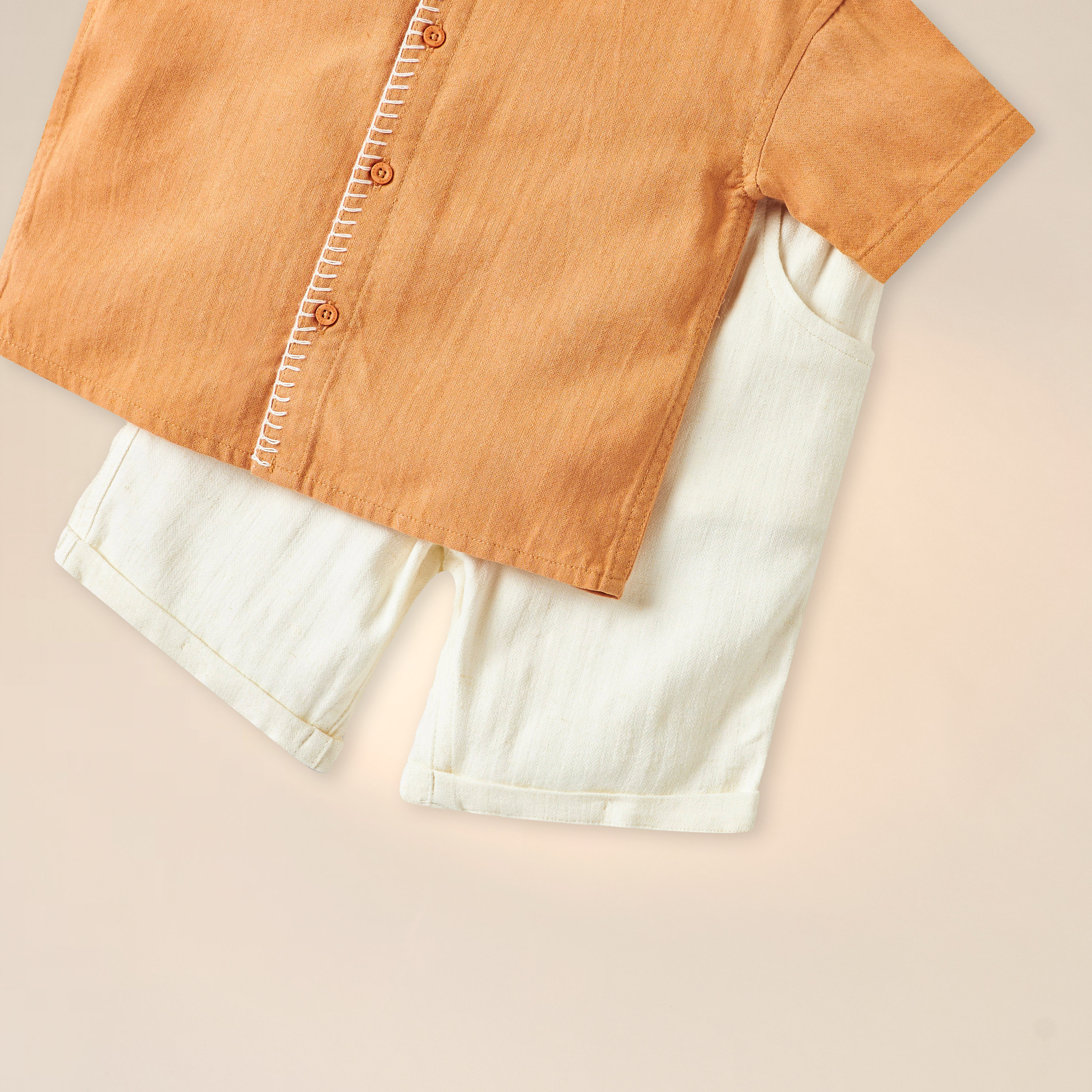 Juniors Embroidered Collared Shirt and Elasticated Shorts Set-baby-boys-clothing-setsandcoords-image-5