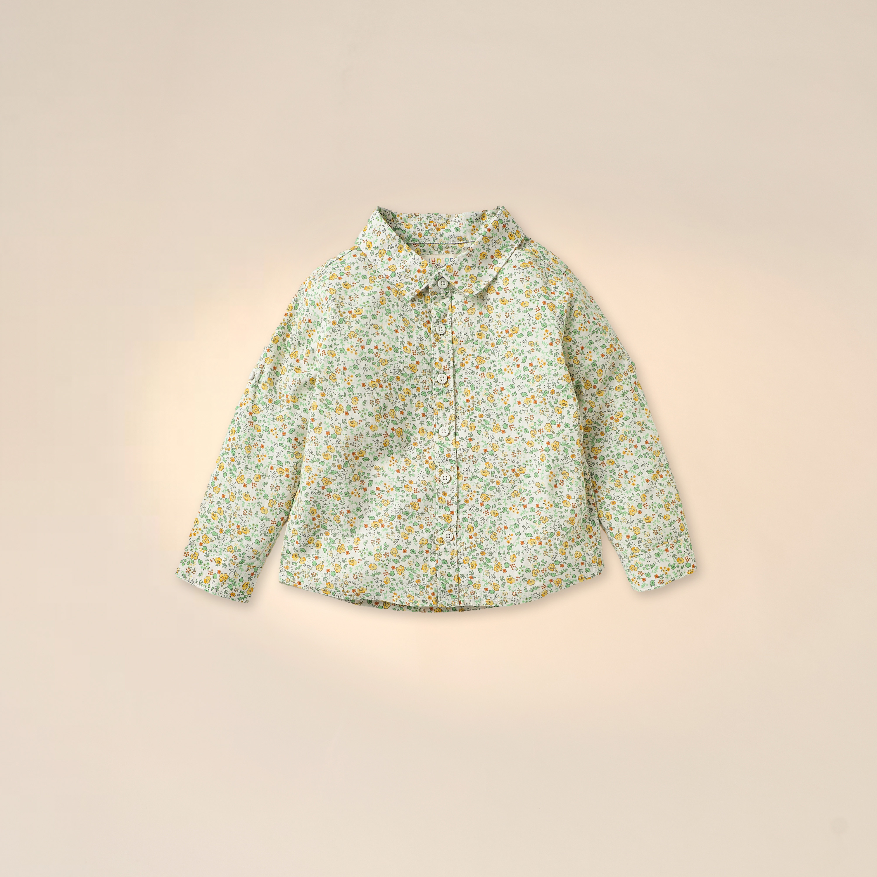 طقم دنغري سادة وقميص بأكمام طويلة وطبعات أزهار من جونيورز-baby-boys-clothing-setsandcoords-image-2