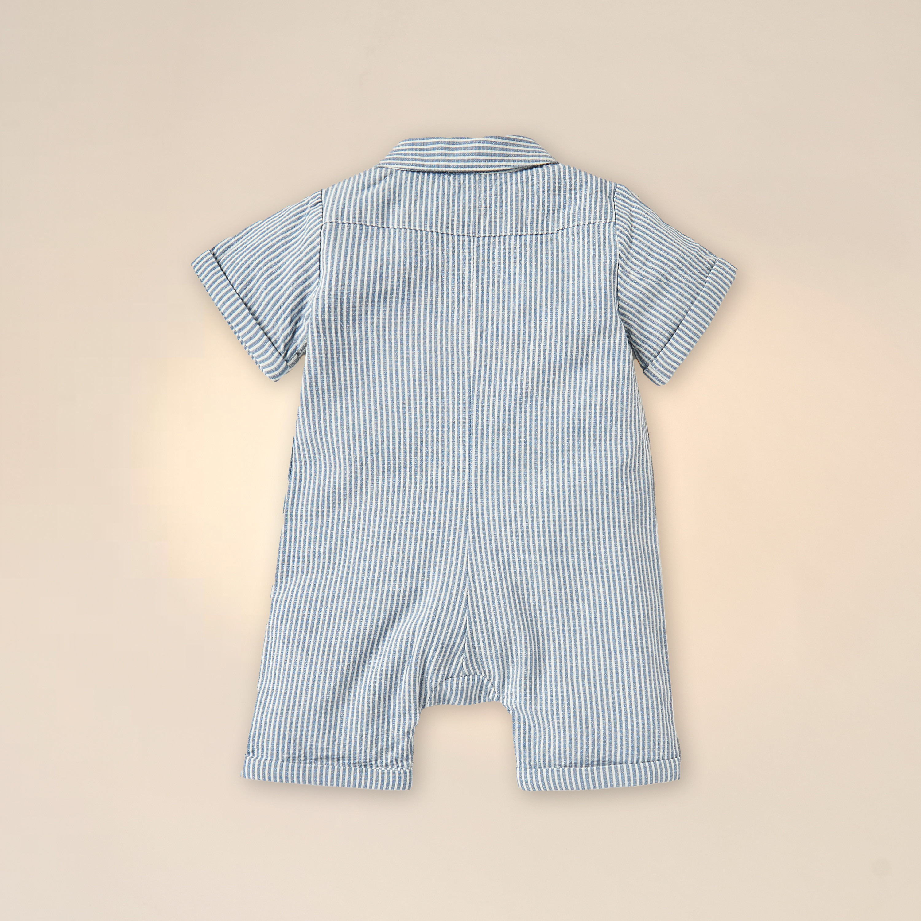 Juniors Striped Romper with Short Sleeves and Button Closure-baby-boys-clothing-rompers-image-4